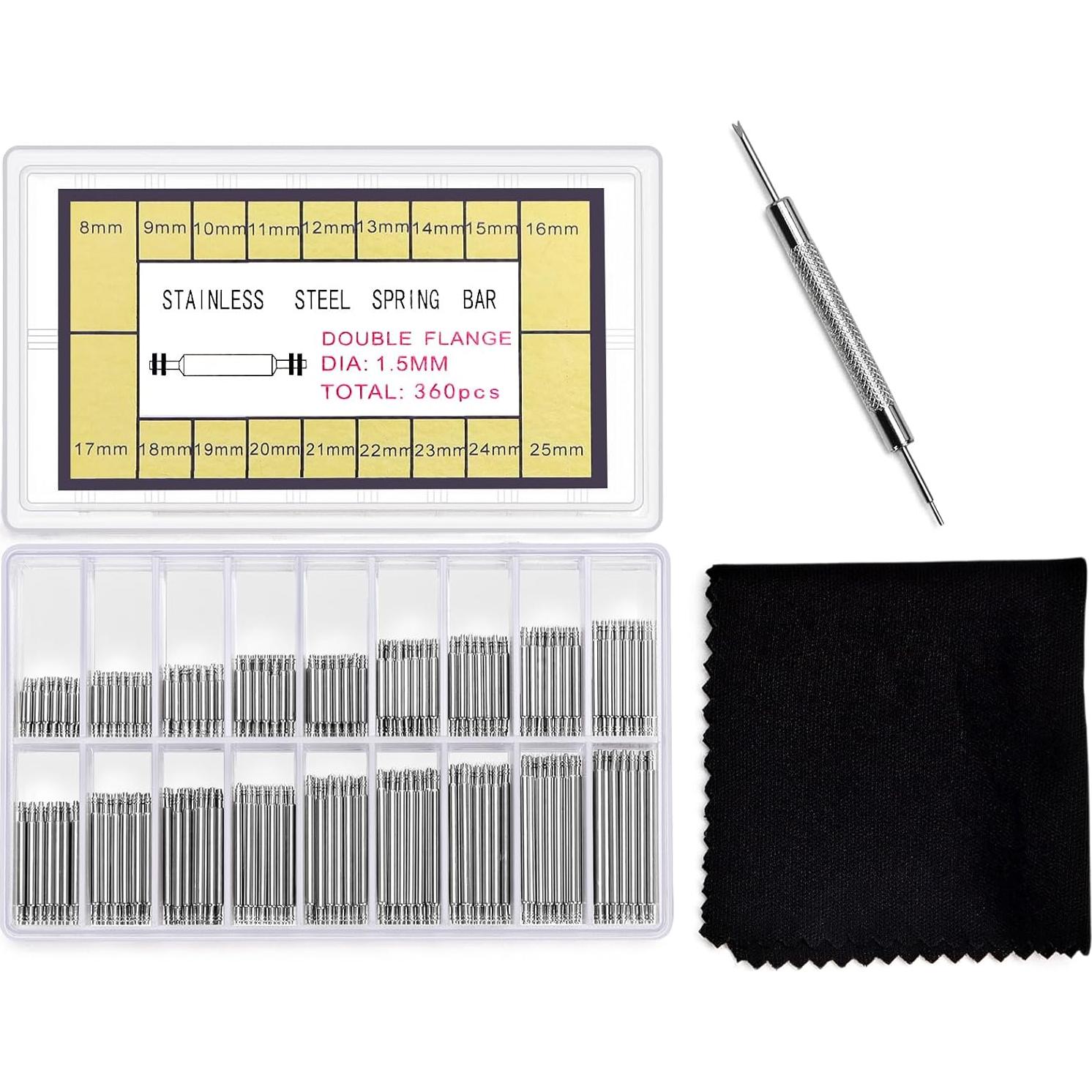 Kit de Reemplazo de Pasadores de Reloj AIQINHU 360 Pcs 8-25 mm