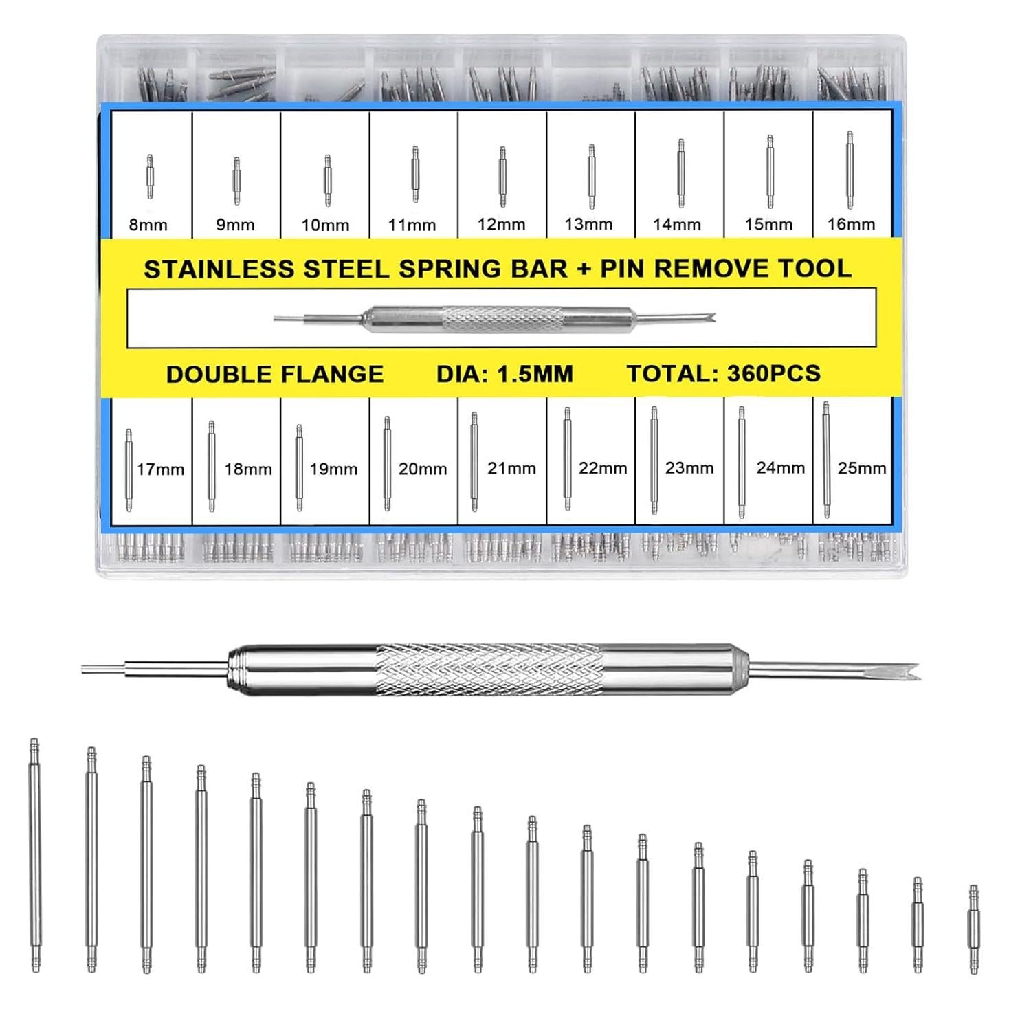 Kit de 360 Pasadores de Correa de Reloj Grngven 1.5mm