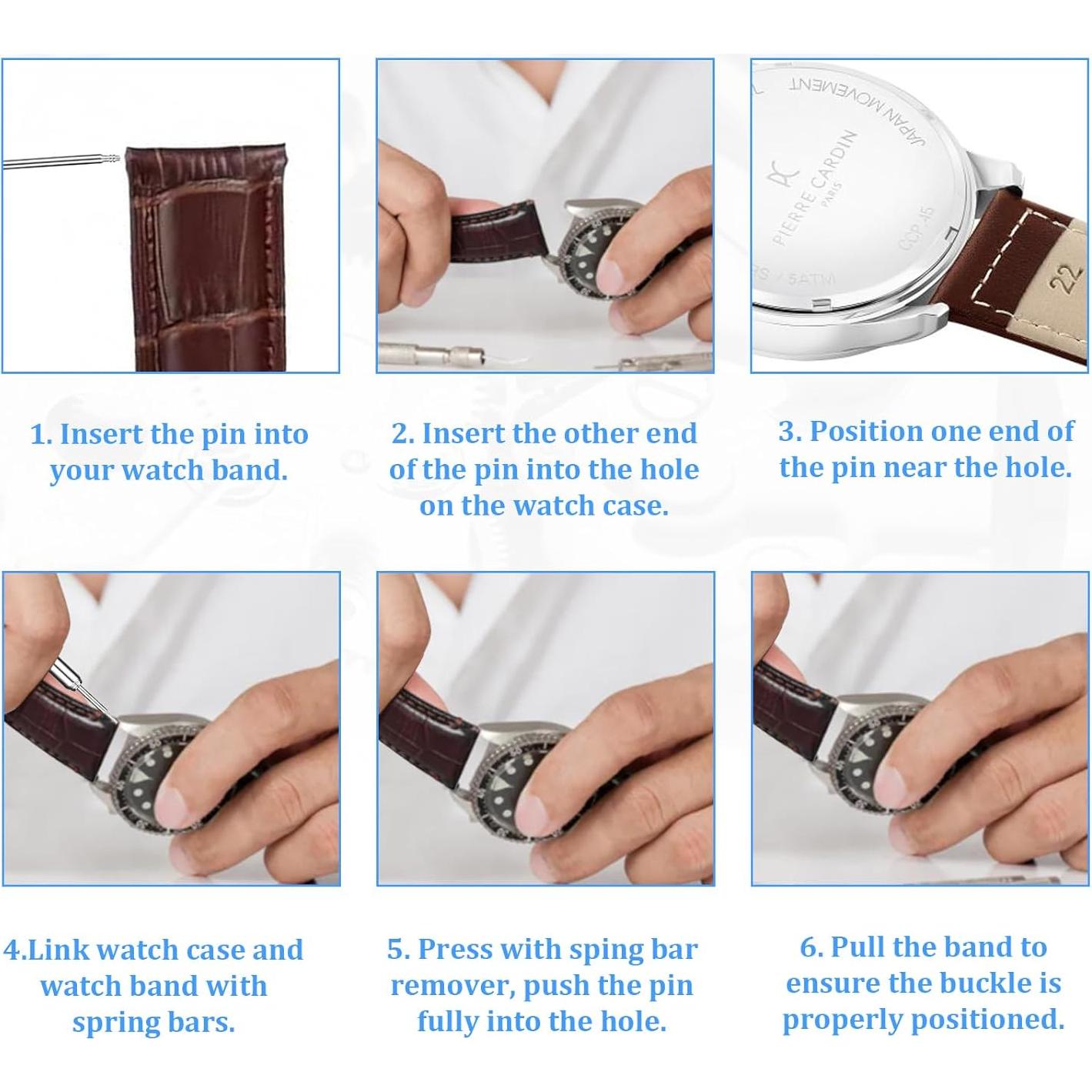 Kit de 360 Pasadores de Correa de Reloj Grngven 1.5mm