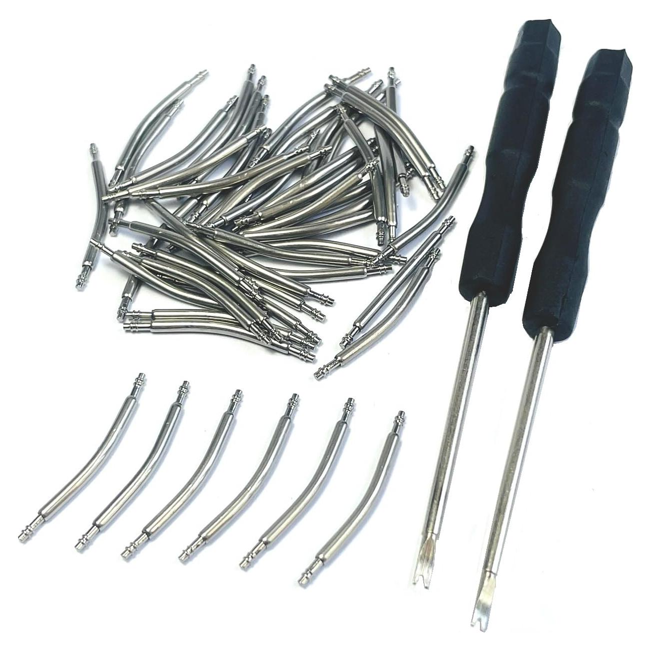 Kit de Pasadores Curvados para Reloj 20mm Acero Inoxidable 50pcs