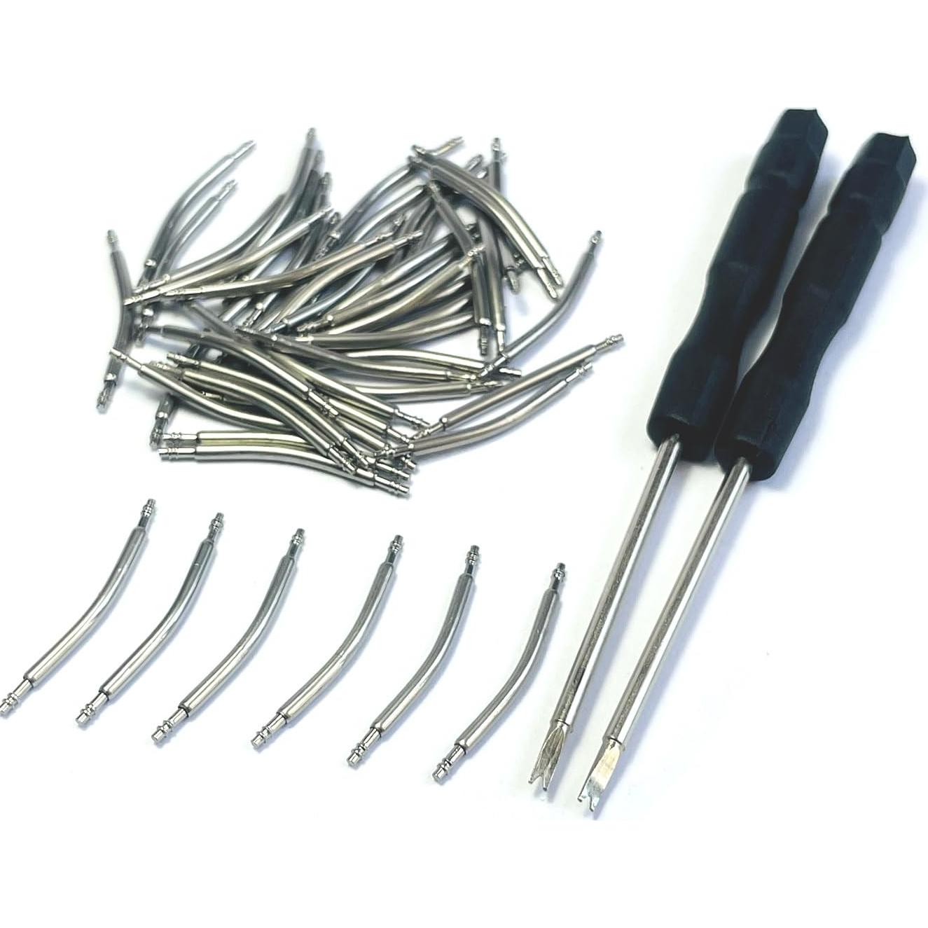Kit de Pasadores Curvados para Reloj 20mm Acero Inoxidable 50pcs