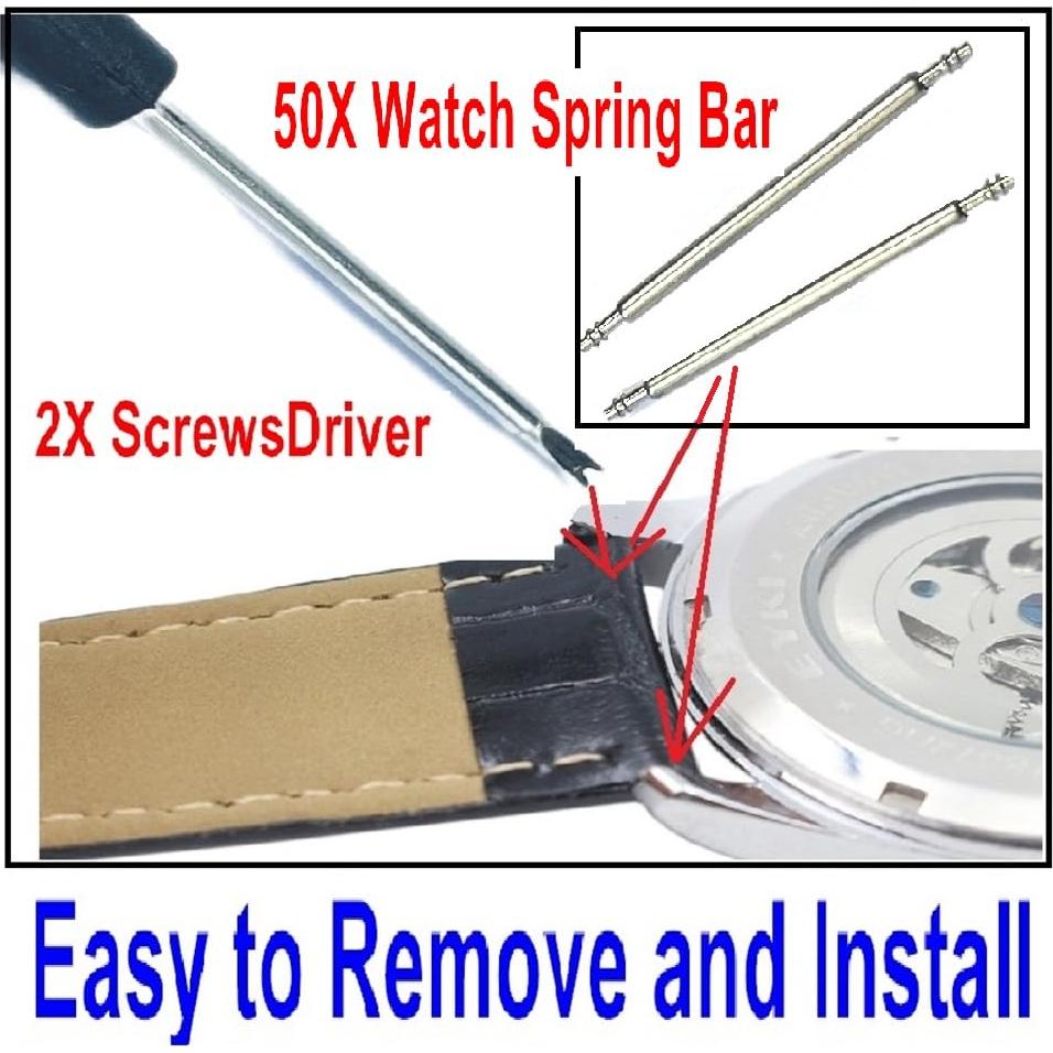 Kit de Pasadores de Correa de Reloj 50pcs Acero Inoxidable 21mm