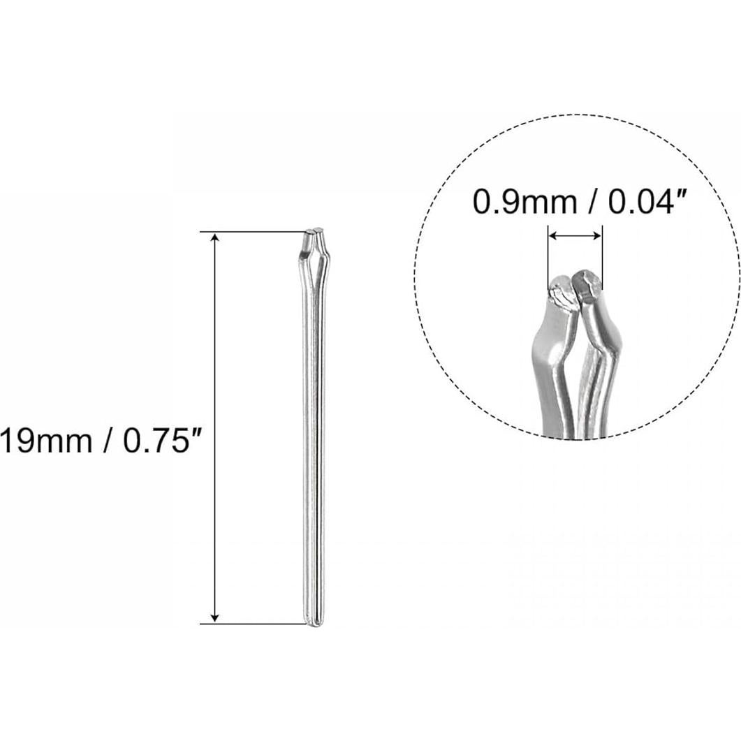 Pasadores de Enlace de Reloj uxcell 19mm Acero Inoxidable 15 Pcs