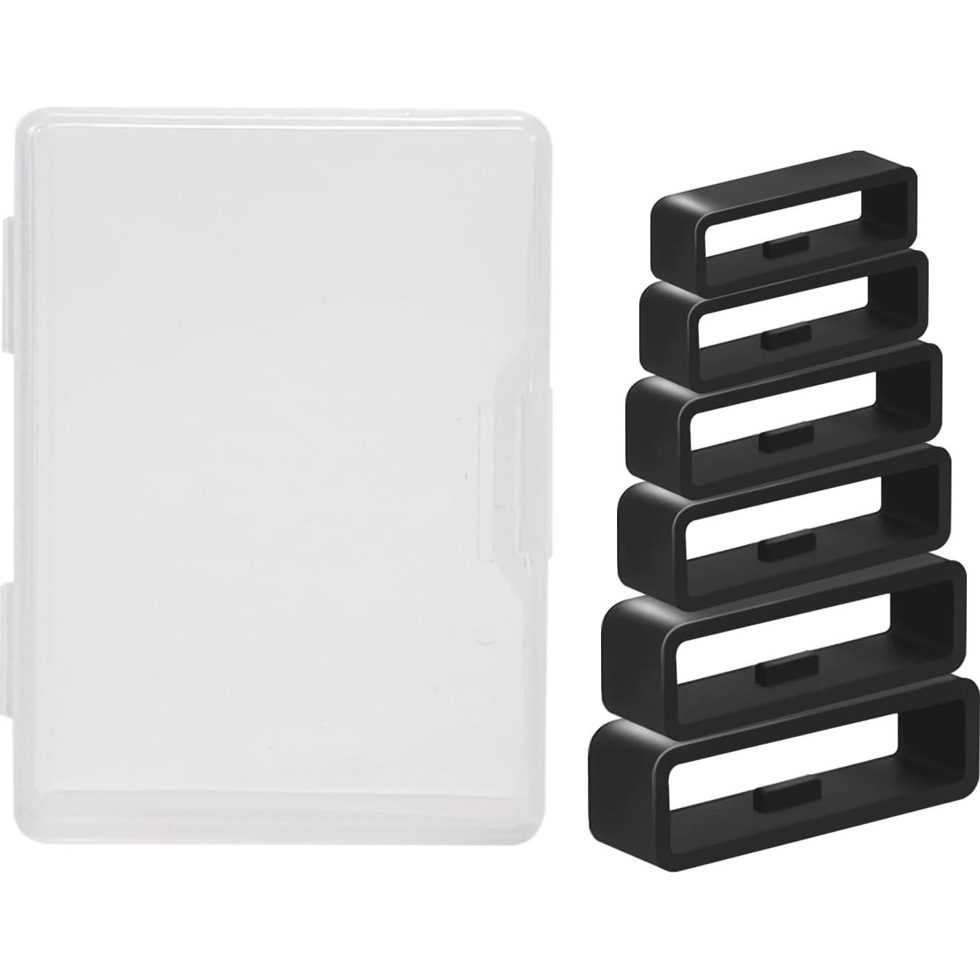 6 Sujetadores de Correa de Reloj Vnsuyo 16-26mm Silicona Negra