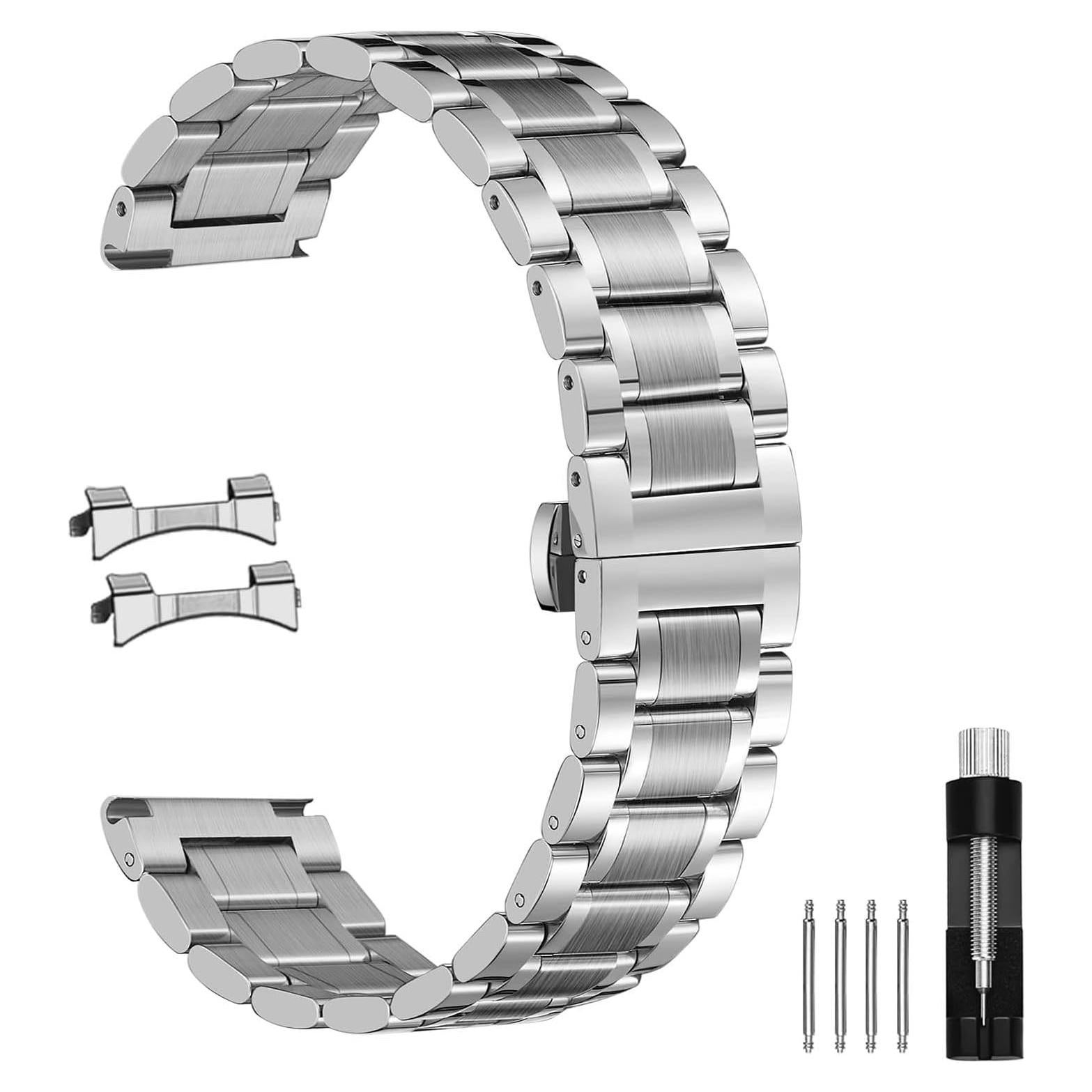 Correa de Reloj de Acero Inoxidable Nelumbo 19mm Plata