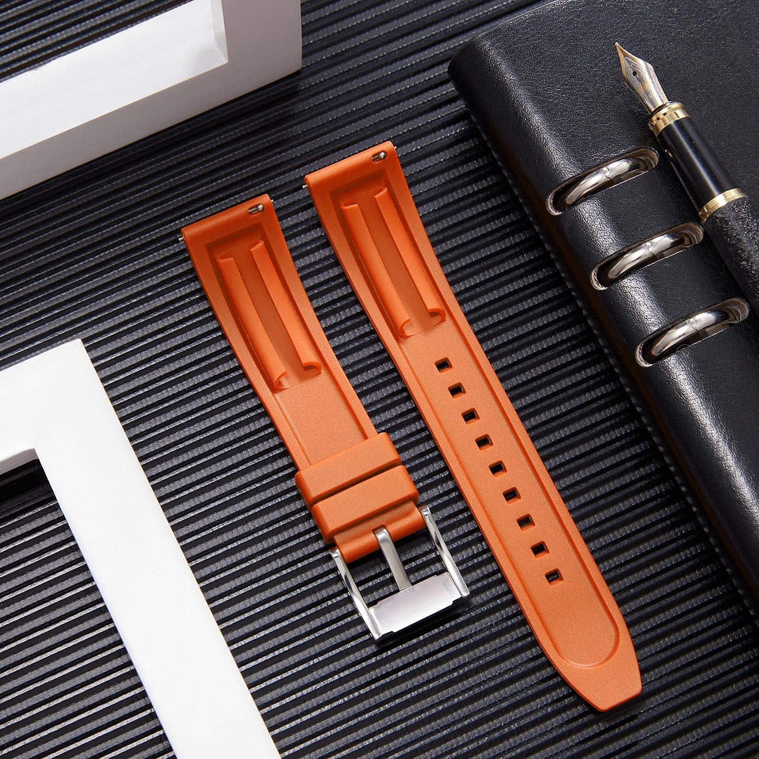 Correa de Reloj Silicona BINLUN 22mm Naranja Impermeable