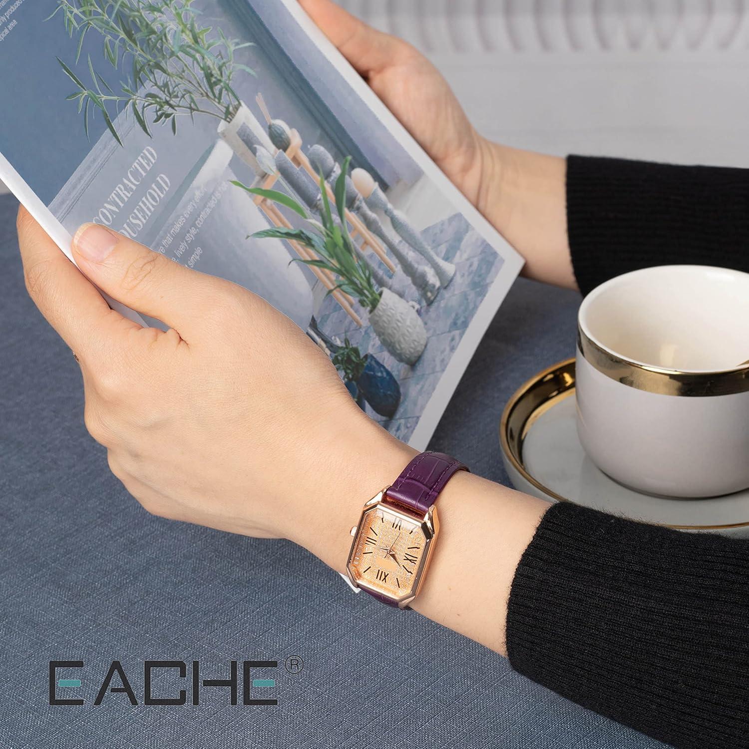 Correa de Reloj de Cuero EACHE Diseño Croco 12mm Púrpura