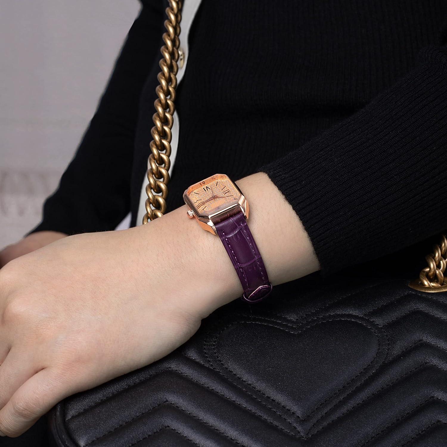 Correa de Reloj de Cuero EACHE Diseño Croco 12mm Púrpura