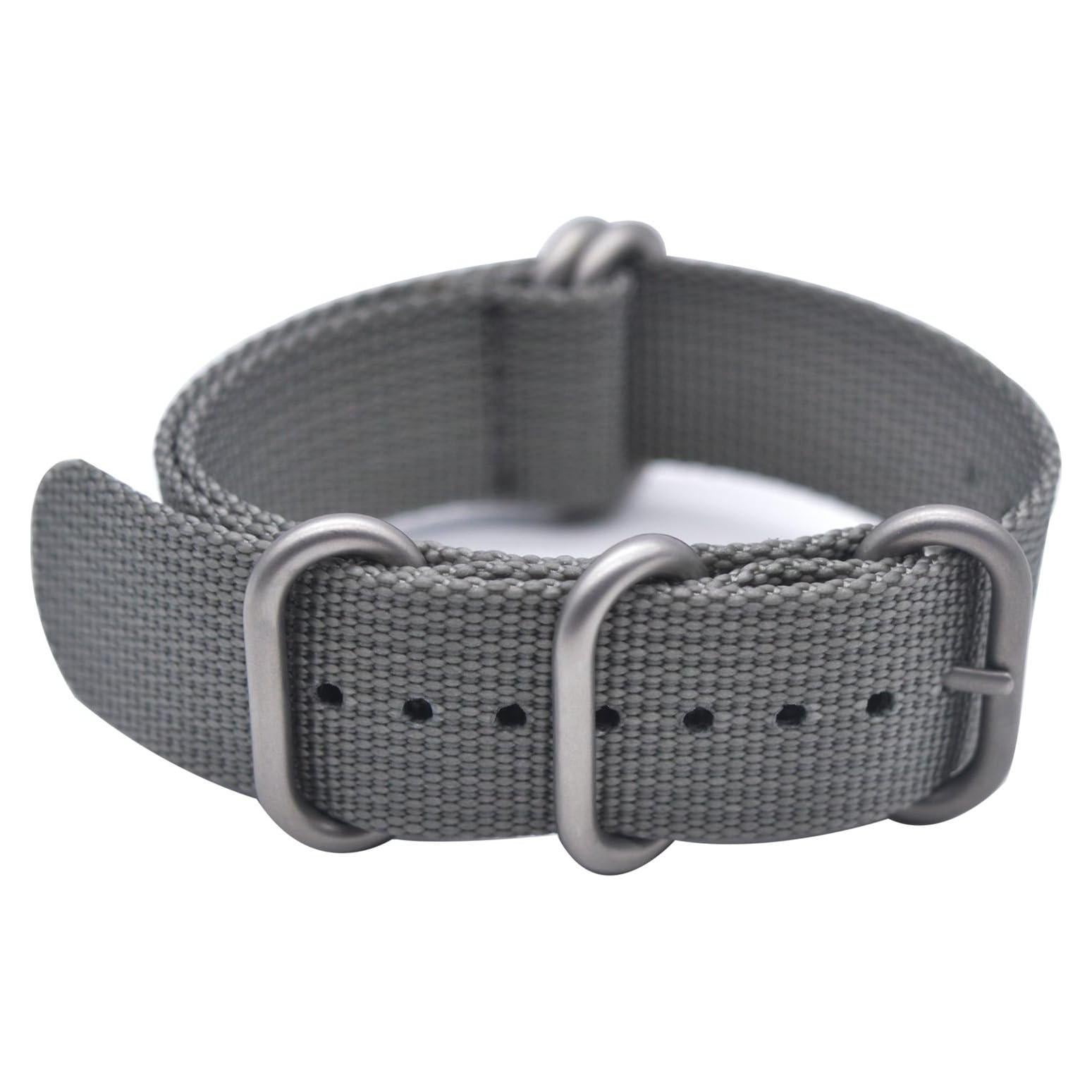 Correa de Reloj ArtStyle Nylon 20mm Gris Acero Inoxidable