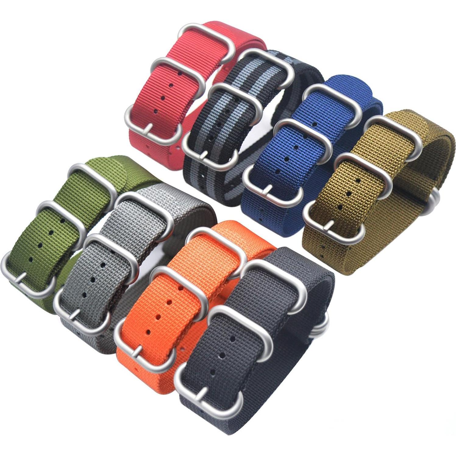 Correa de Reloj ArtStyle Nylon 20mm Gris Acero Inoxidable