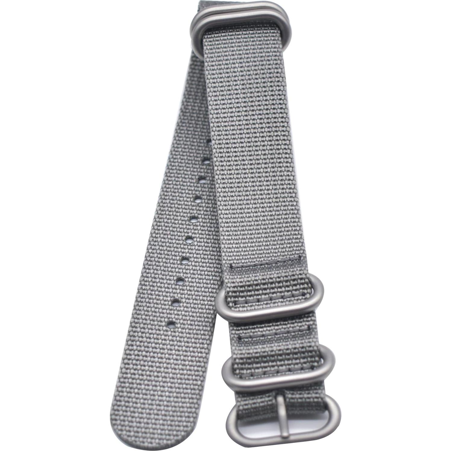 Correa de Reloj ArtStyle Nylon 20mm Gris Acero Inoxidable