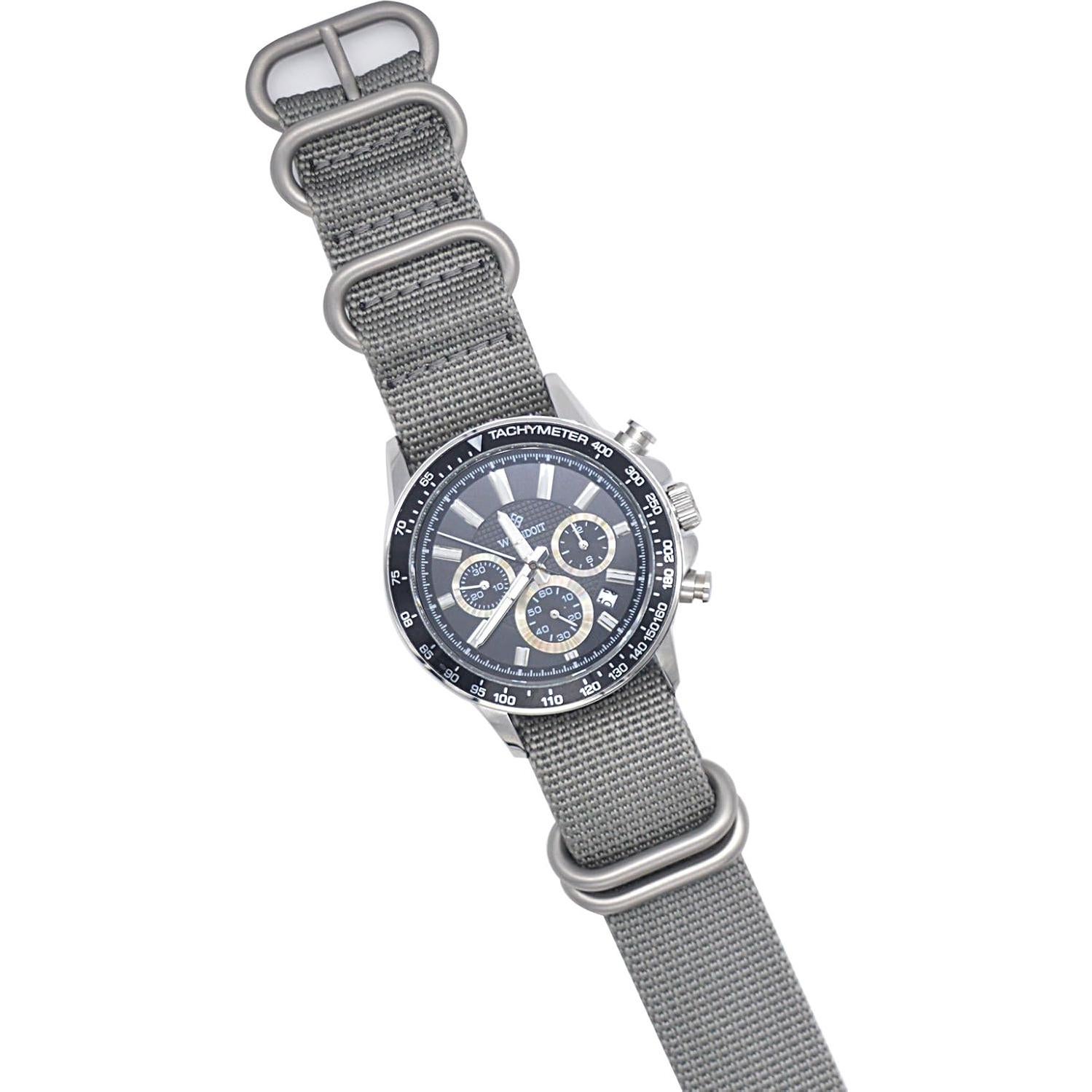 Correa de Reloj ArtStyle Nylon 20mm Gris Acero Inoxidable