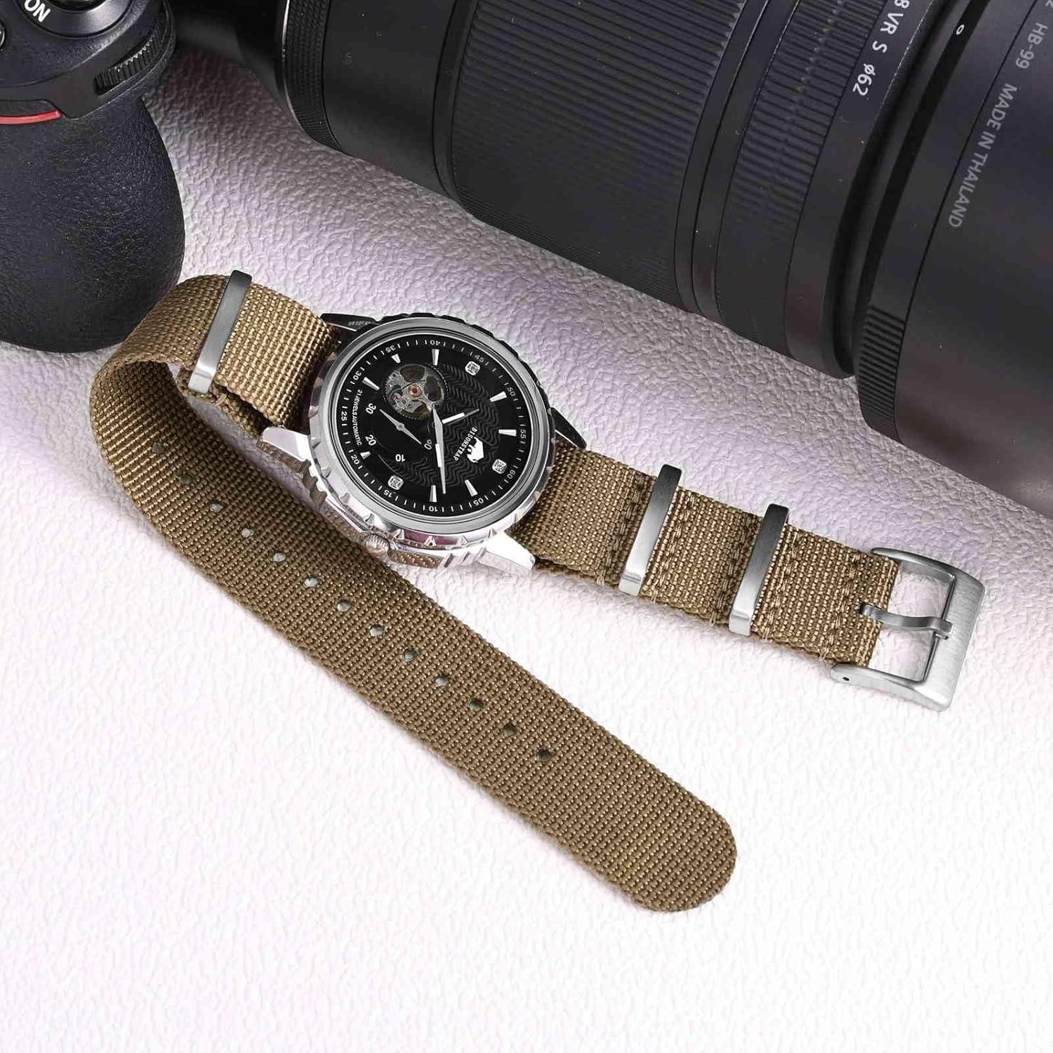 Correa de Reloj Nylon BISONSTRAP 18mm 20mm 22mm Militar