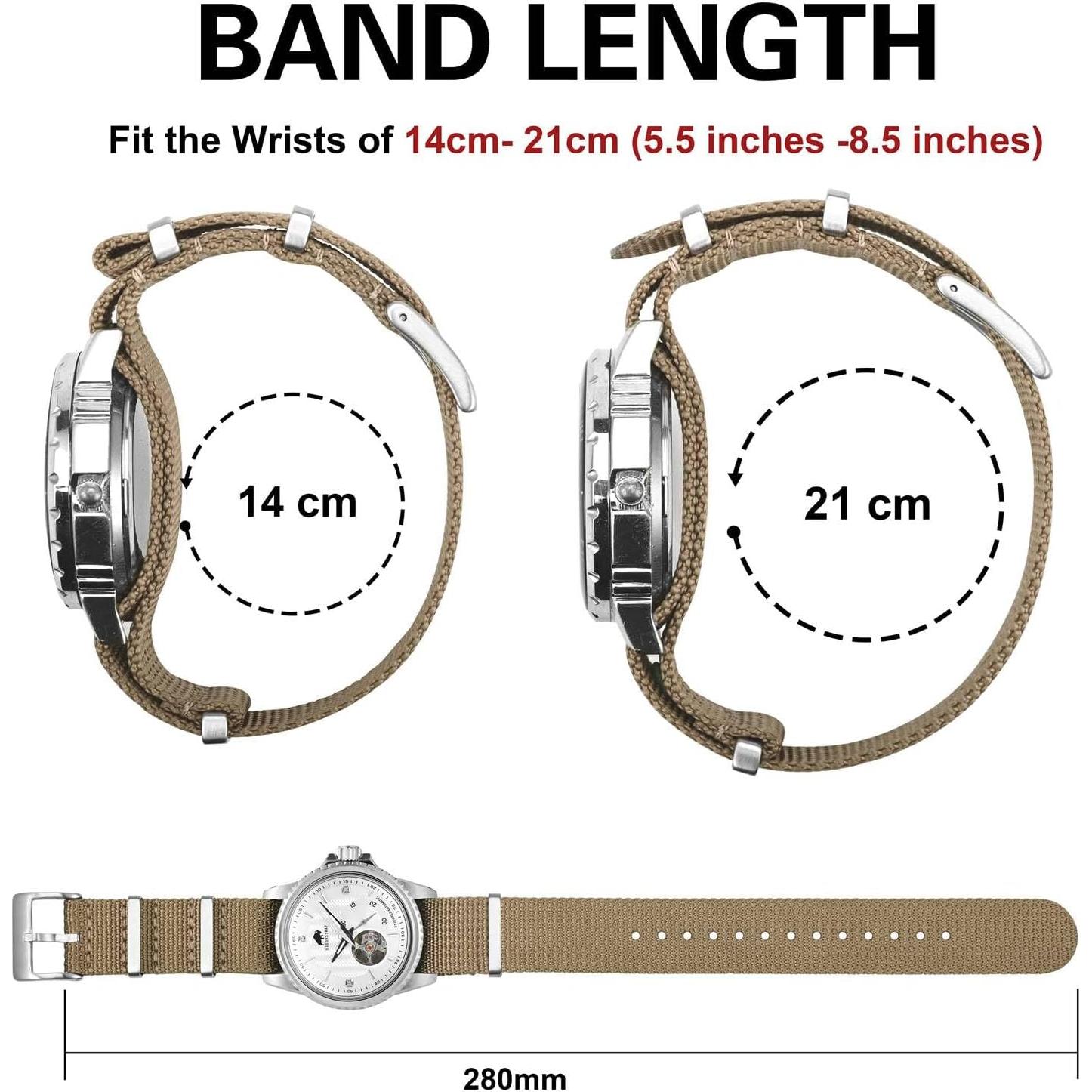 Correa de Reloj Nylon BISONSTRAP 18mm 20mm 22mm Militar