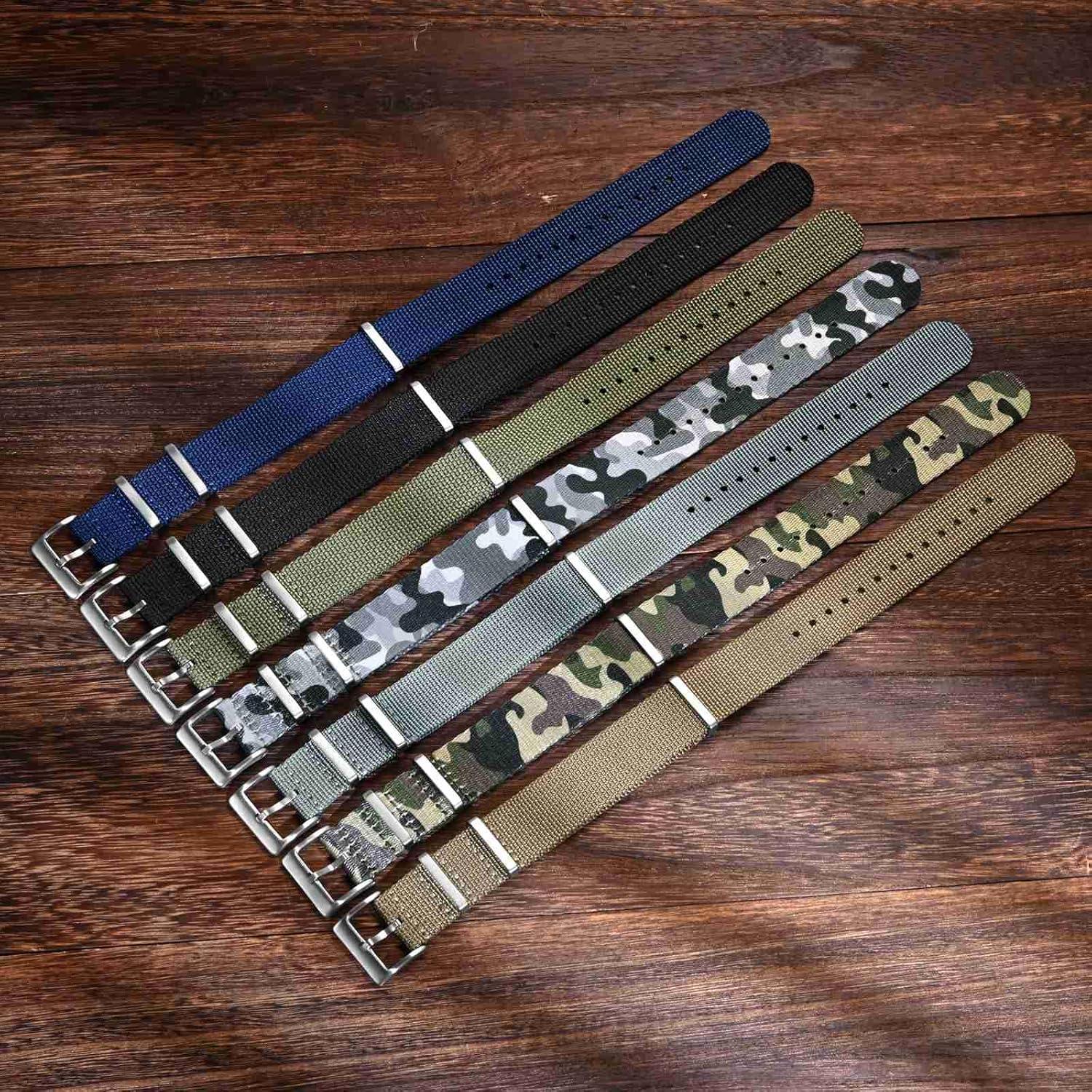 Correa de Reloj Nylon BISONSTRAP 18mm 20mm 22mm Militar