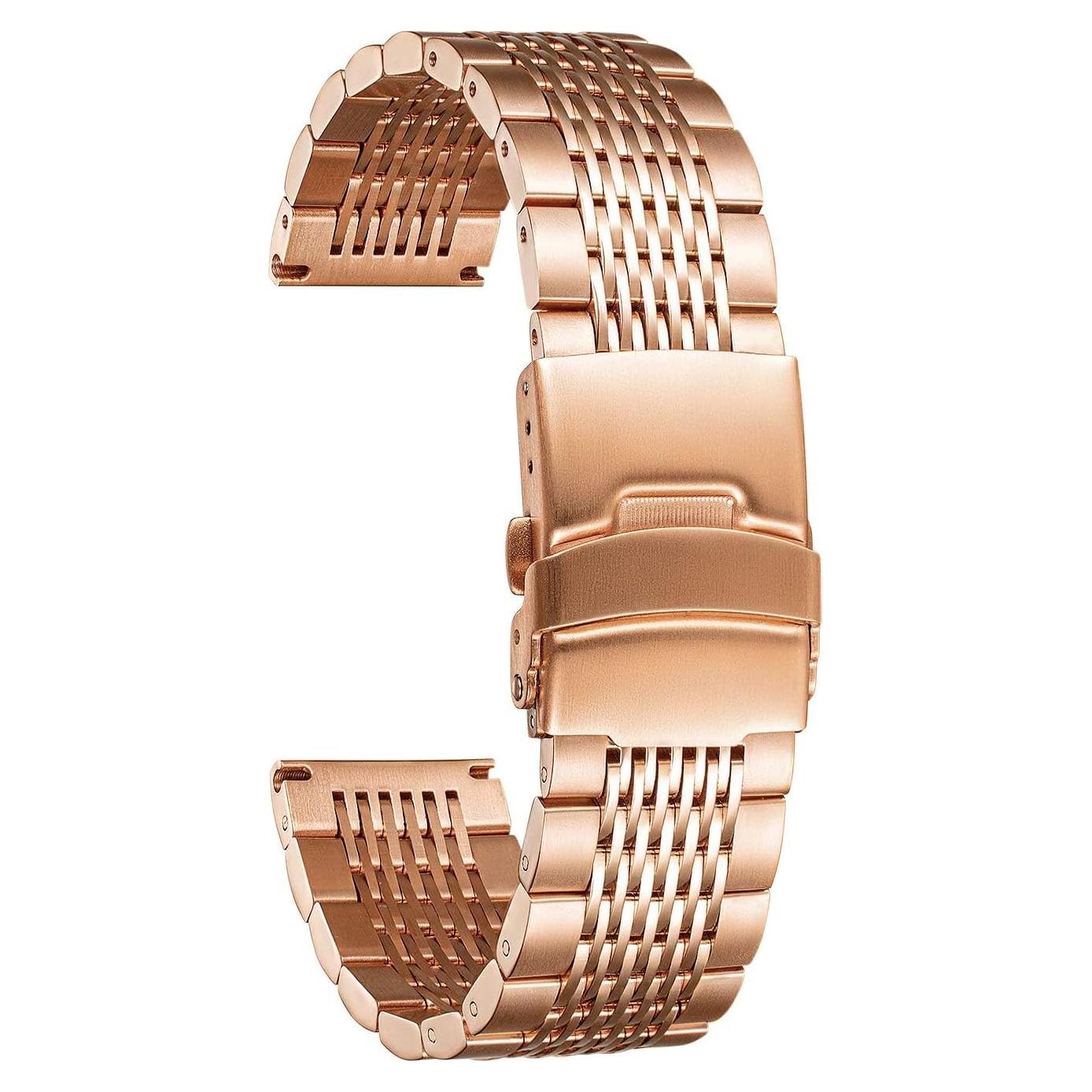 Correa de Reloj de Acero Inoxidable BINLUN 21mm Oro Rosado