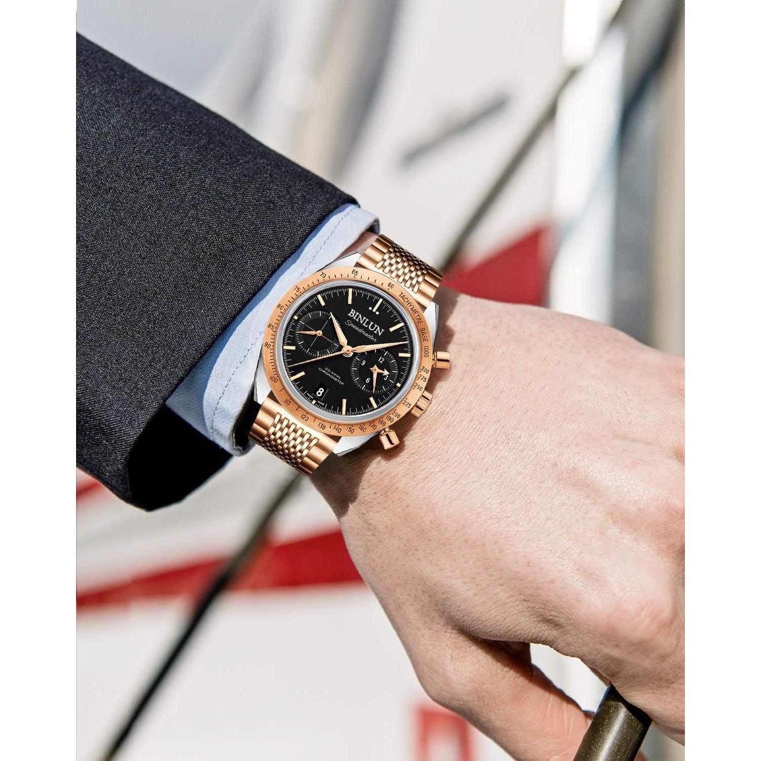 Correa de Reloj de Acero Inoxidable BINLUN 21mm Oro Rosado