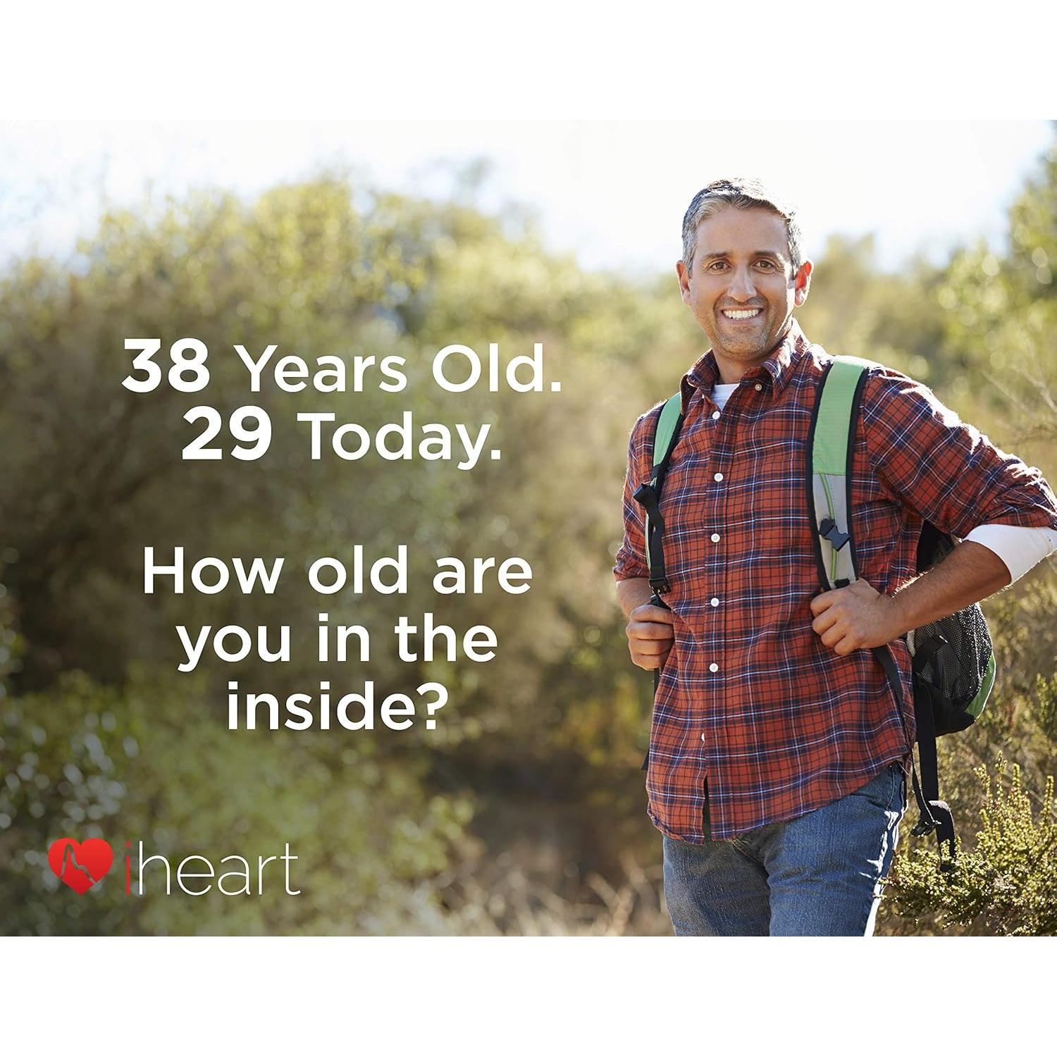 Monitor de Salud iHeart, Edad Interna, SpO2 y Frecuencia Cardíaca