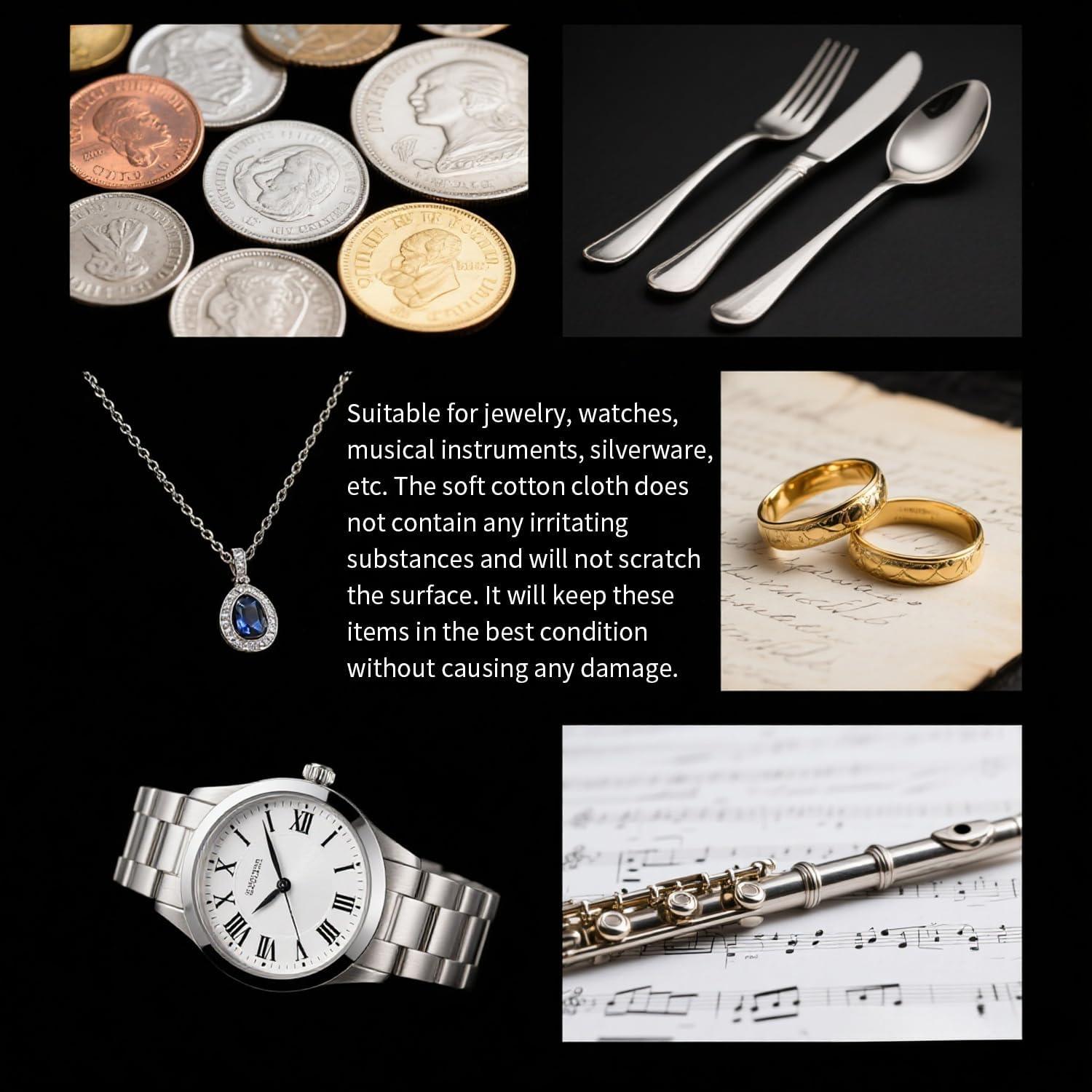 4 Paños de Pulido de Joyería Fukaisu 16x25cm Terciopelo