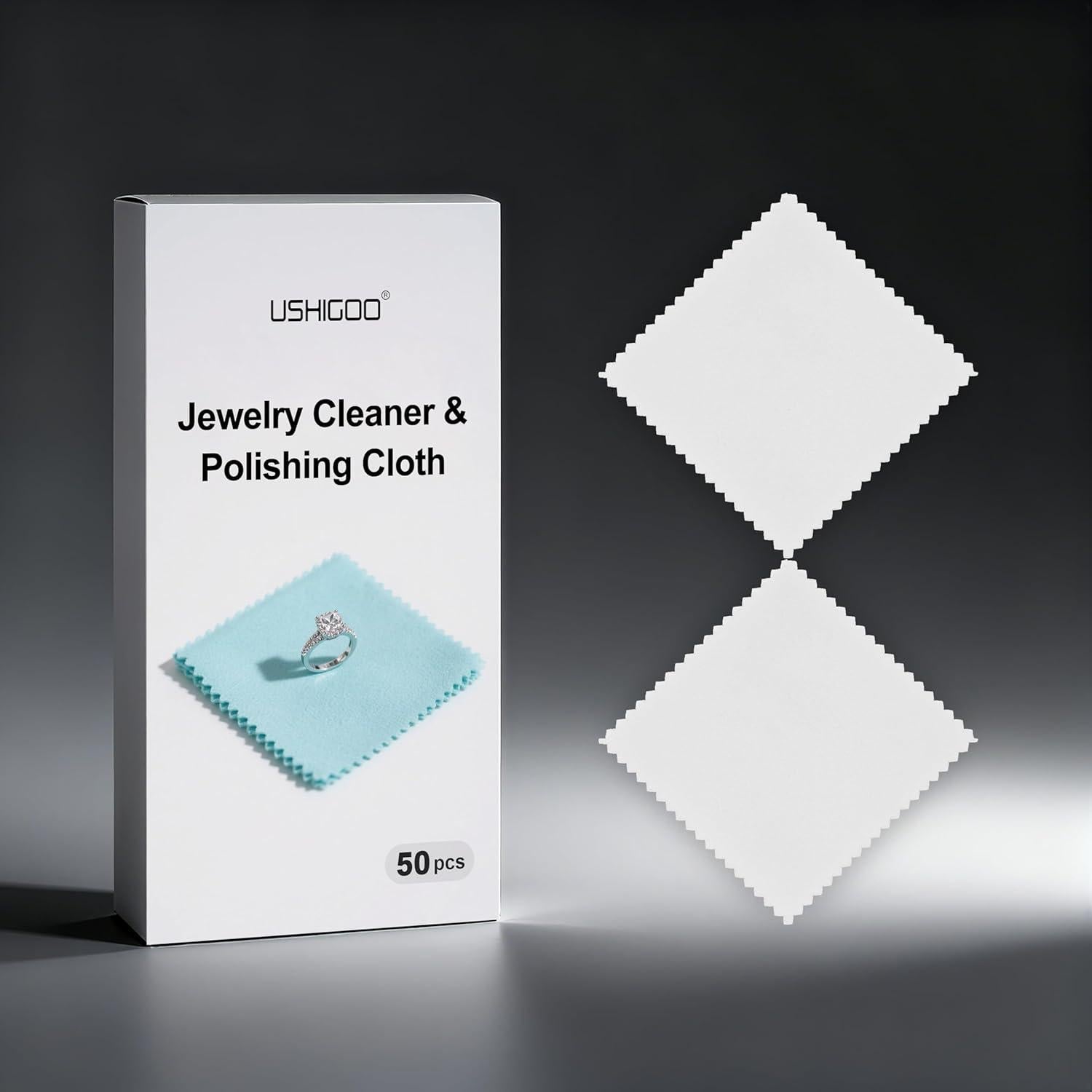 50 Paños de Limpieza de Joyería USHIGOO 7.62x7.62cm