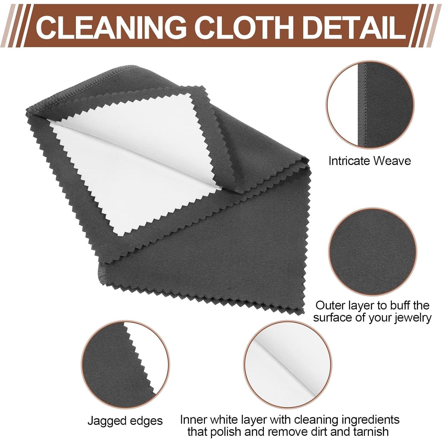 Paño de Pulido de Plata BOHUIZ 4 Pcs Doble Cara 20x20cm