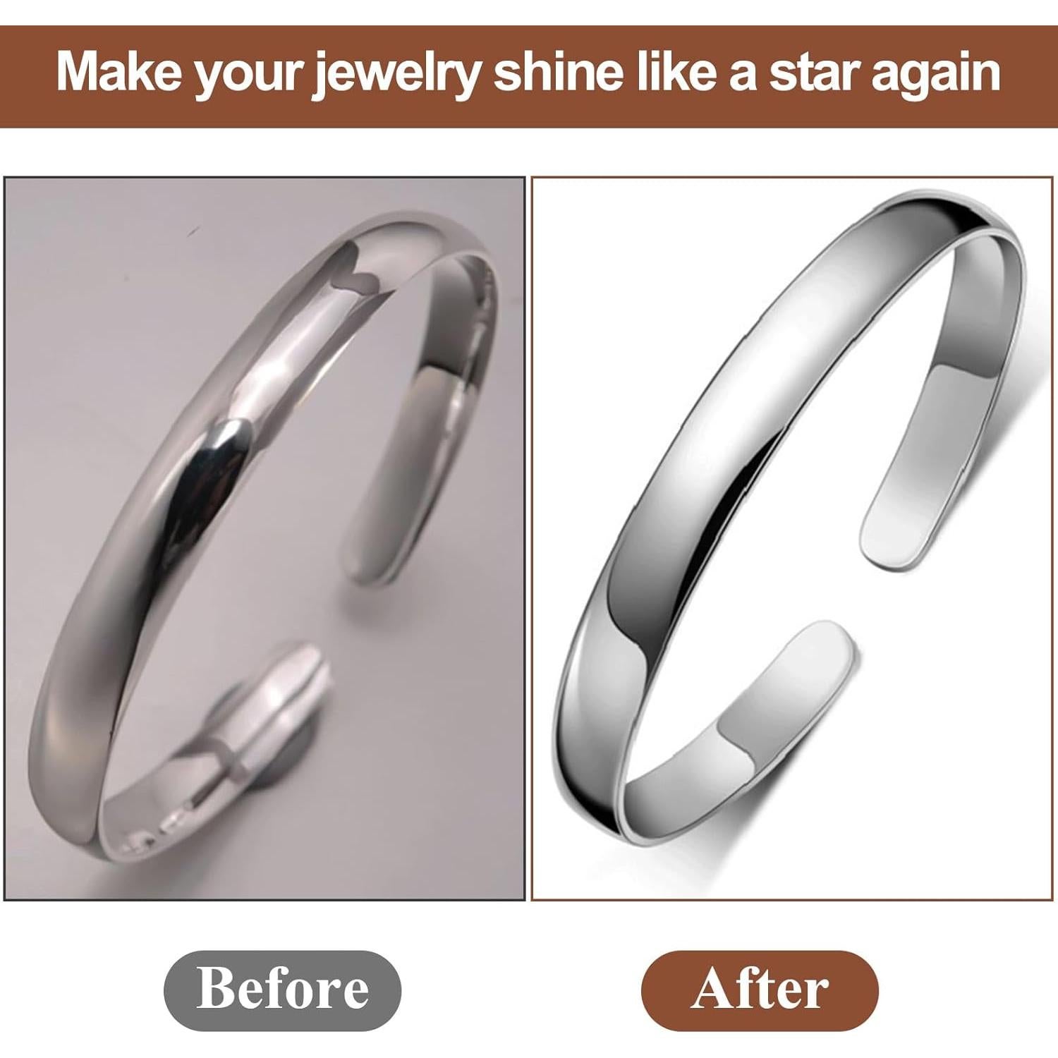 Paño de Pulido de Plata BOHUIZ 4 Pcs Doble Cara 20x20cm