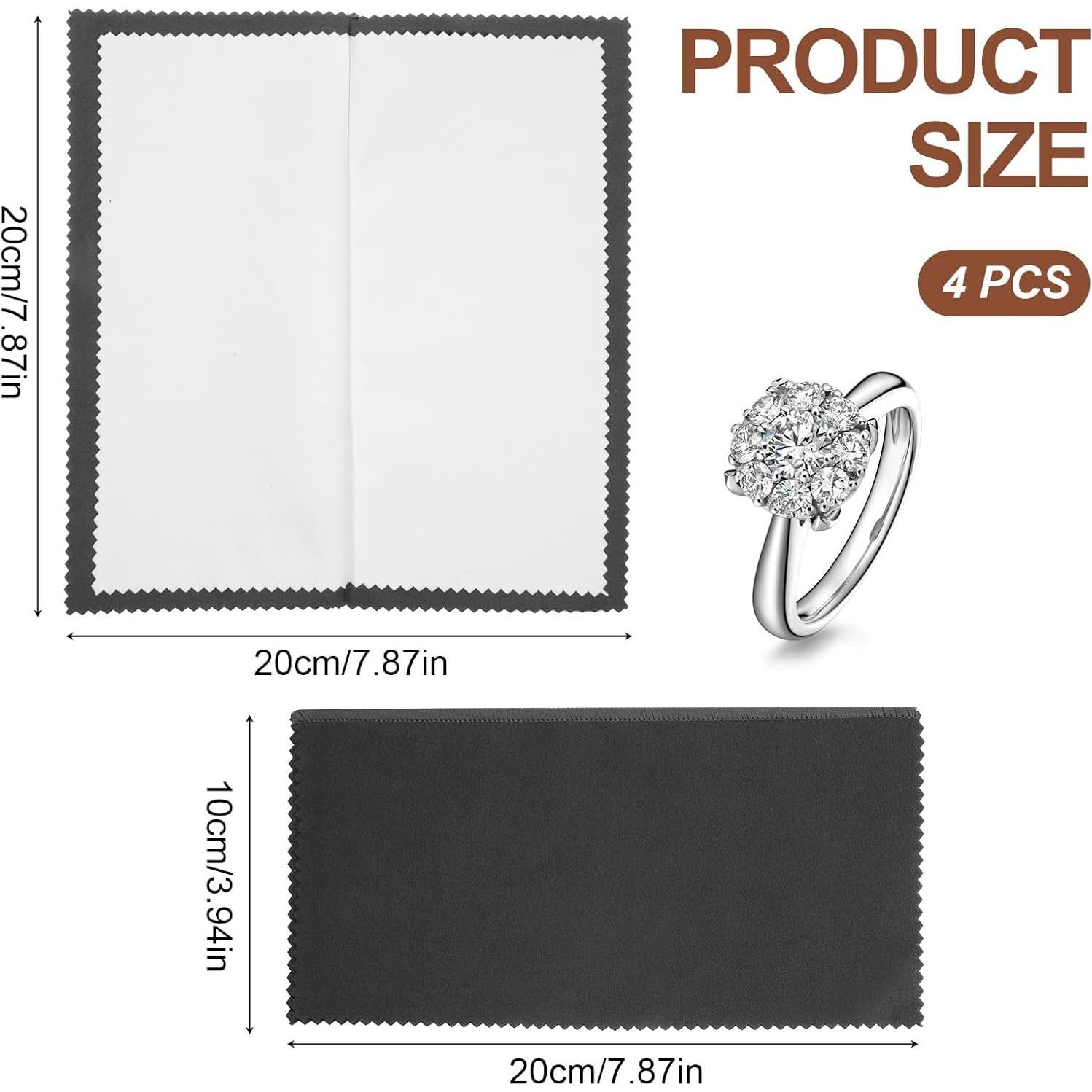 Paño de Pulido de Plata BOHUIZ 4 Pcs Doble Cara 20x20cm