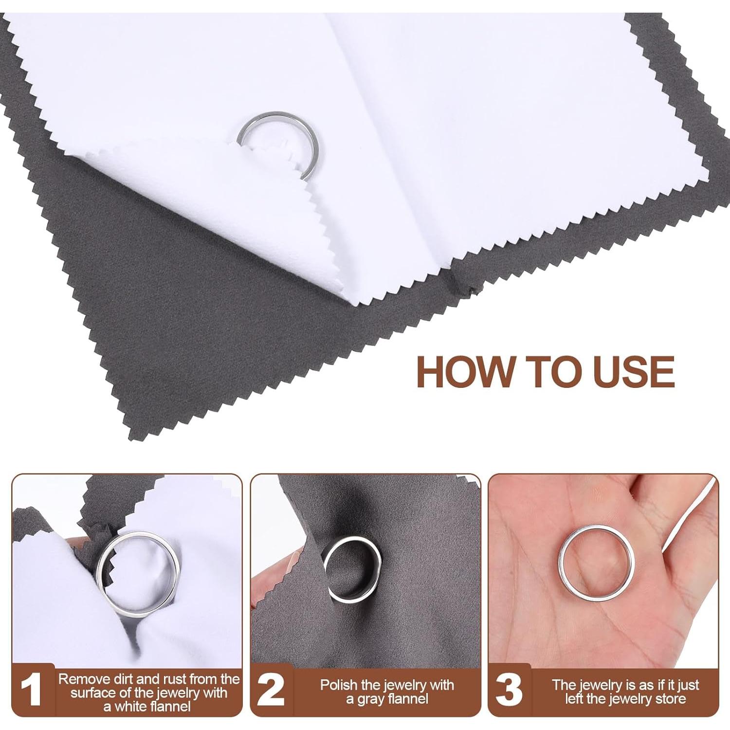 Paño de Pulido de Plata BOHUIZ 4 Pcs Doble Cara 20x20cm