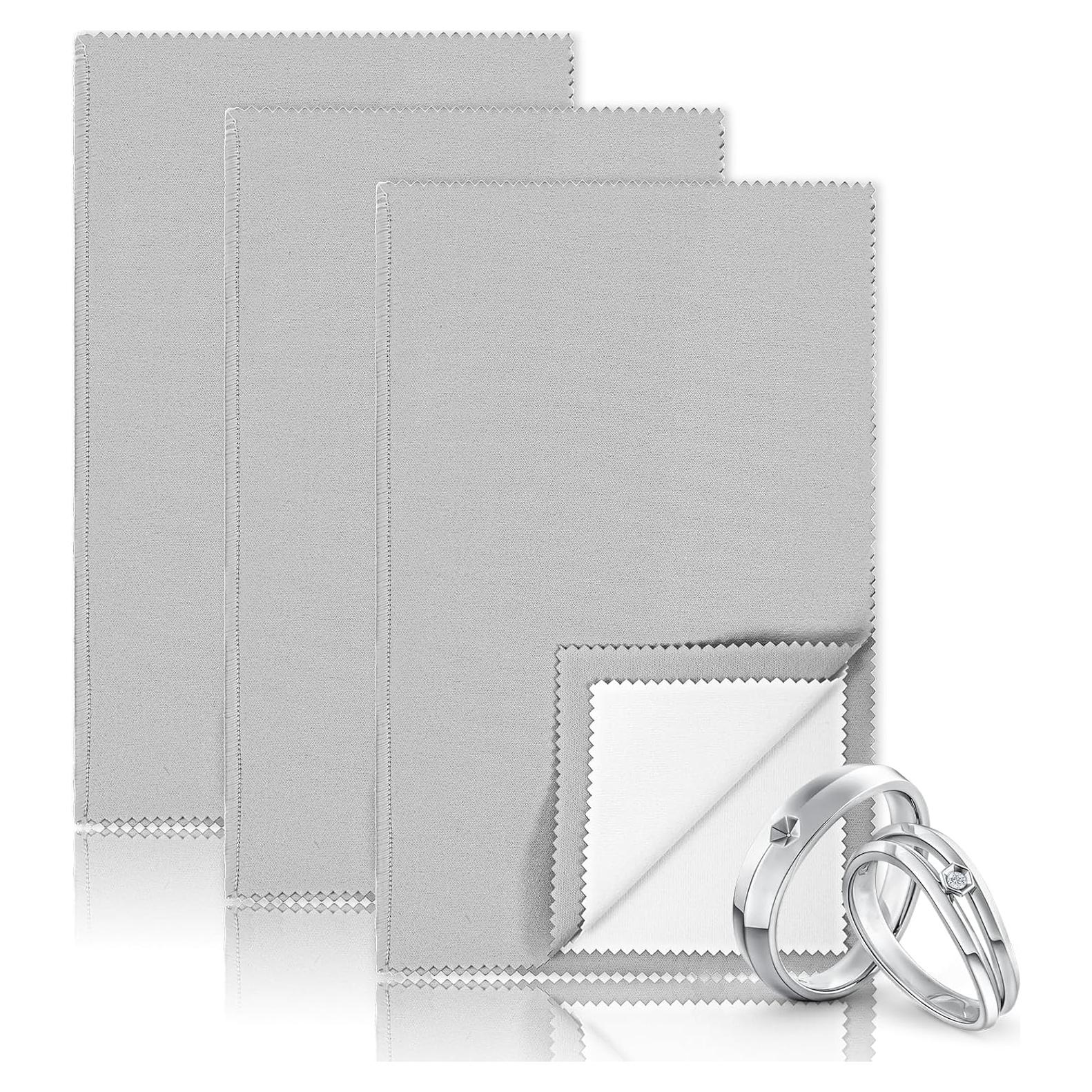 3 Paños de Limpieza de Joyería FdcZeyxior 25.4x30.48 cm Gris
