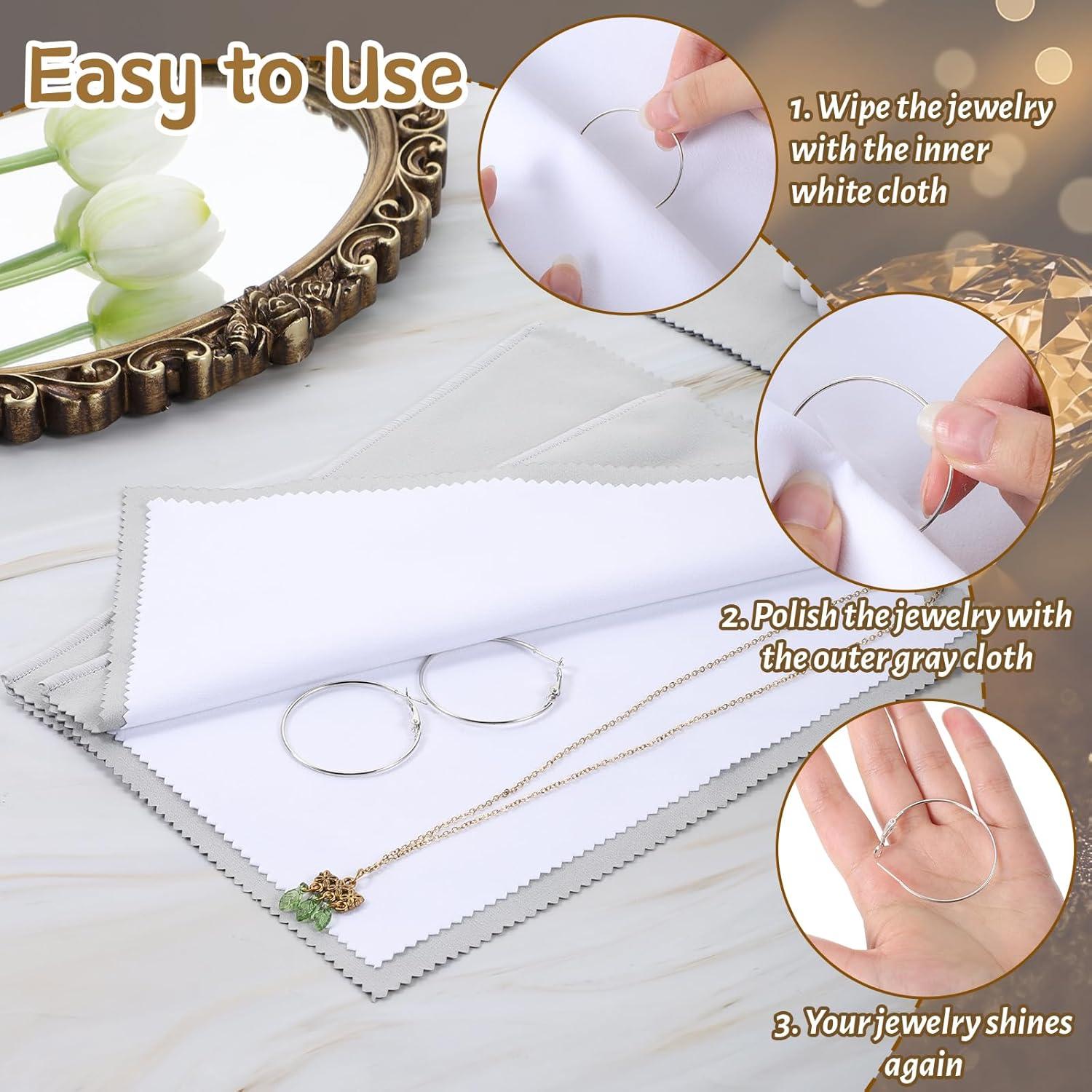 3 Paños de Limpieza de Joyería FdcZeyxior 25.4x30.48 cm Gris