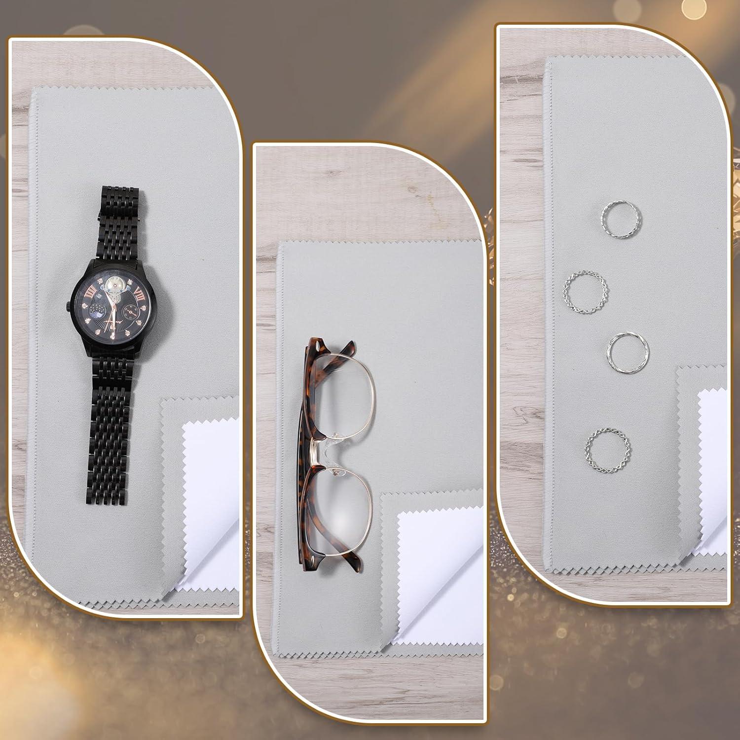 3 Paños de Limpieza de Joyería FdcZeyxior 25.4x30.48 cm Gris