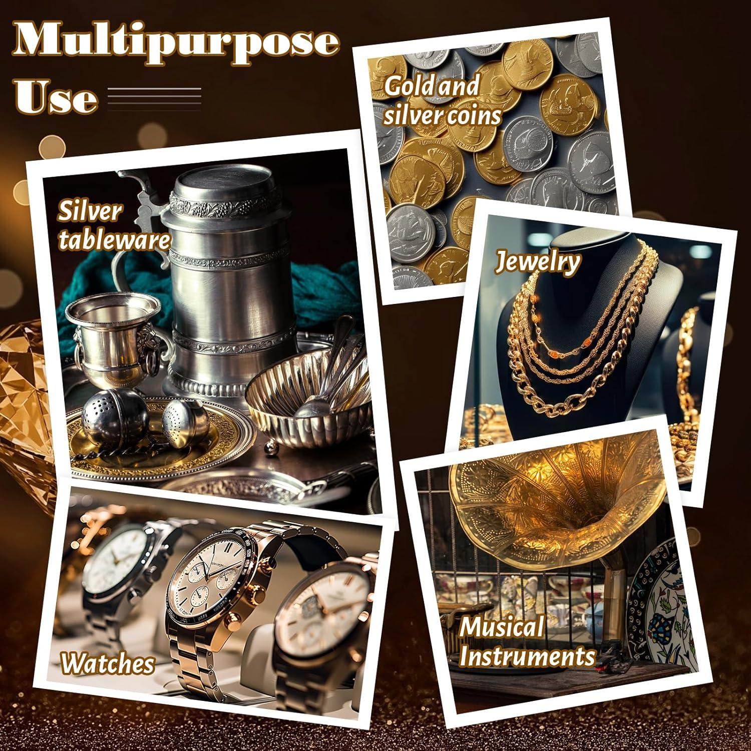 3 Paños de Limpieza de Joyería FdcZeyxior 25.4x30.48 cm Gris