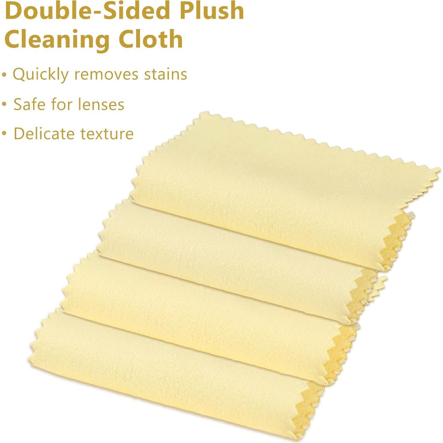 Set de 100 Paños de Microfibra para Pulido de Joyería Amarillo 8x8 cm