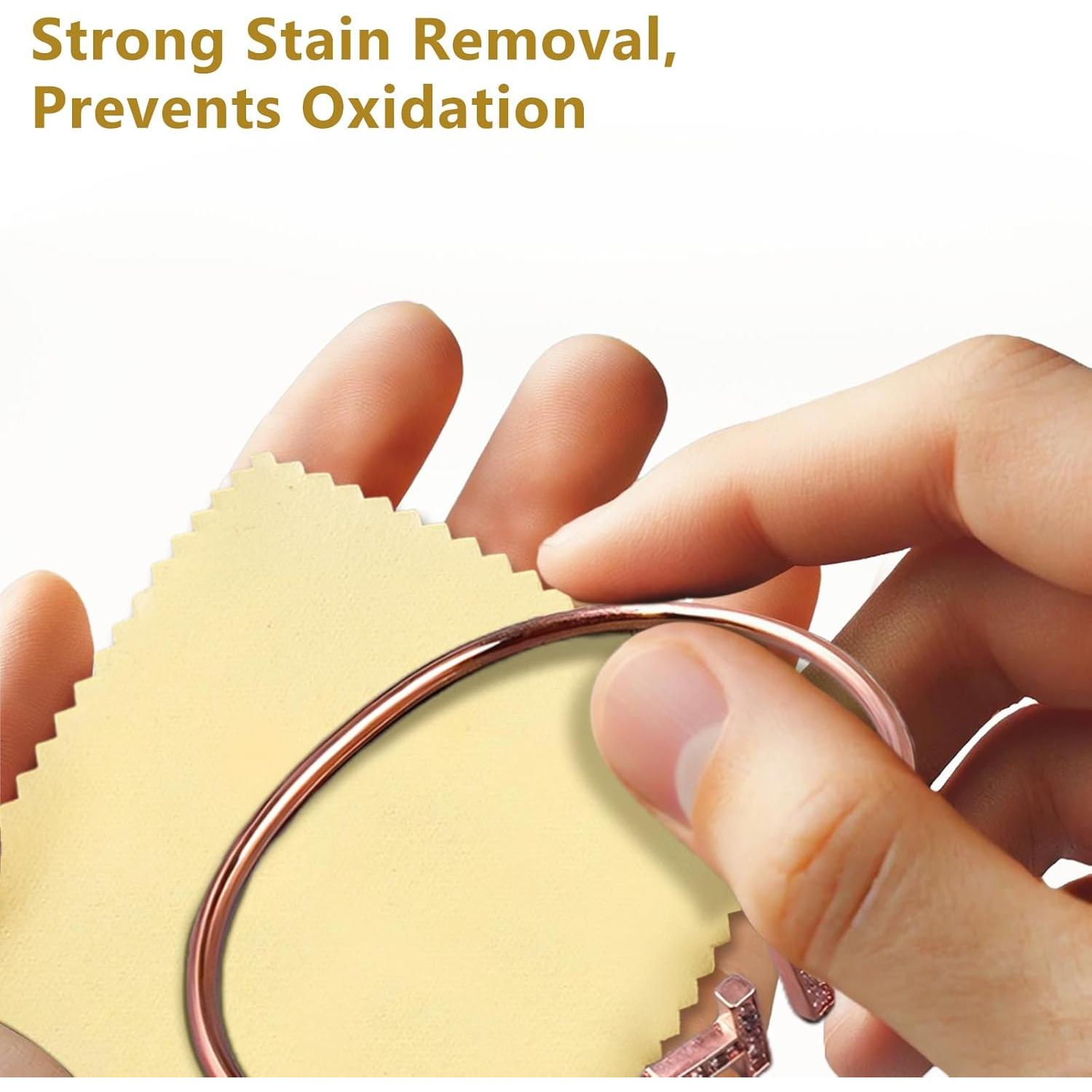 Set de 100 Paños de Microfibra para Pulido de Joyería Amarillo 8x8 cm