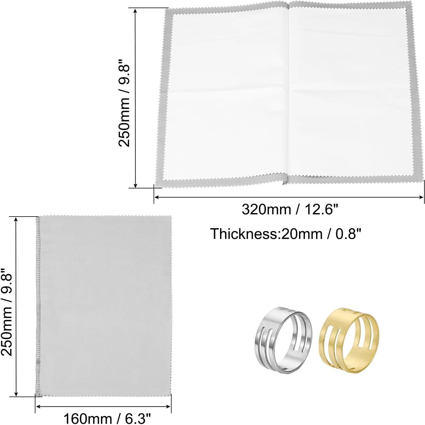 Paño de Limpieza de Joyería PATIKIL Algodón Doble Capa 32x25cm