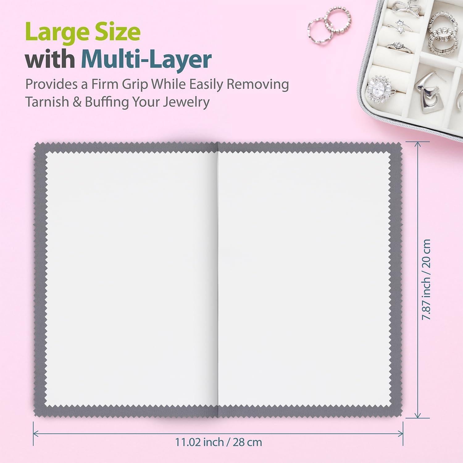 Paño de limpieza de joyería GreatShield 4 capas 20x28cm