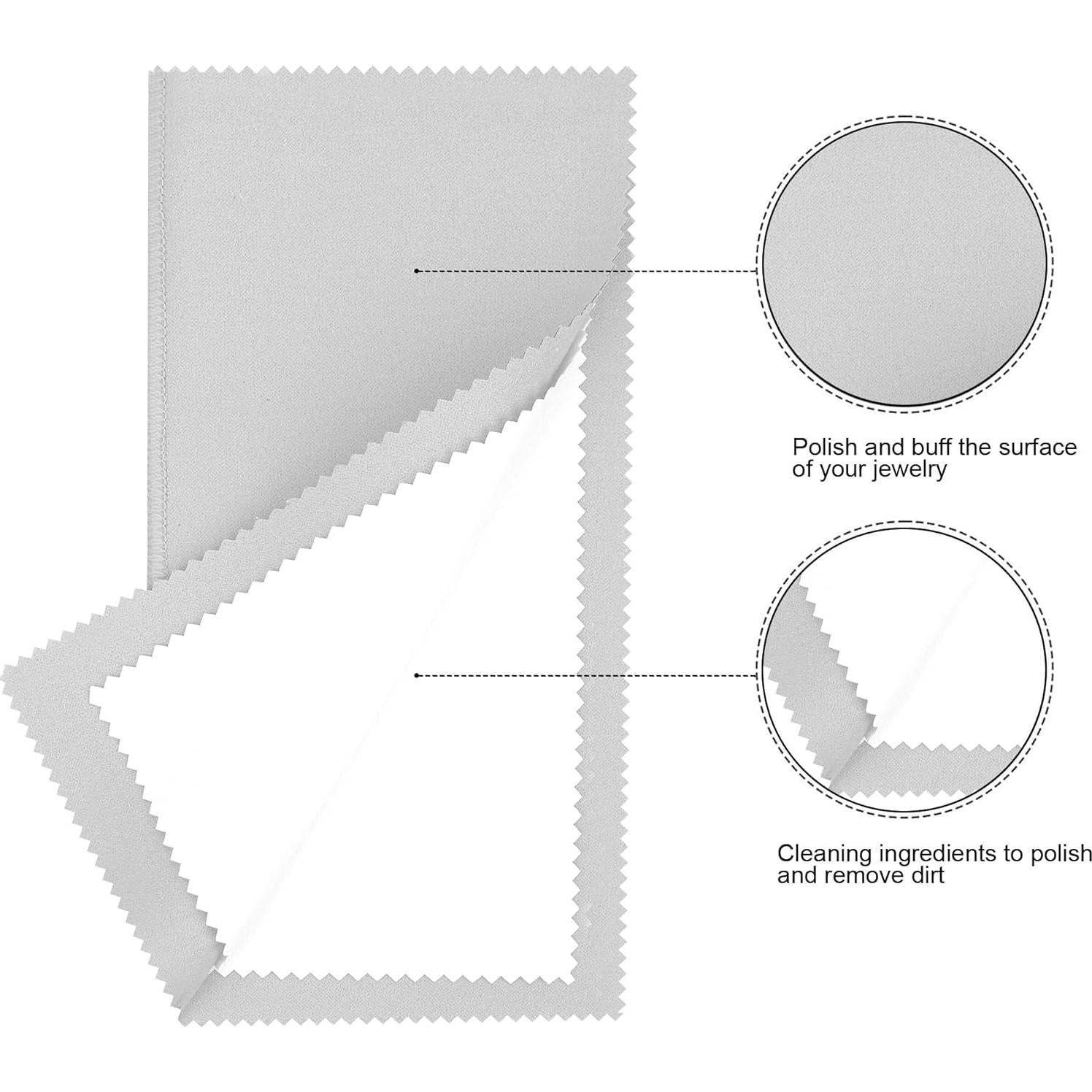Paños de Limpieza de Joyería TUNQISM - 3 Pcs Doble Cara 20x10 cm