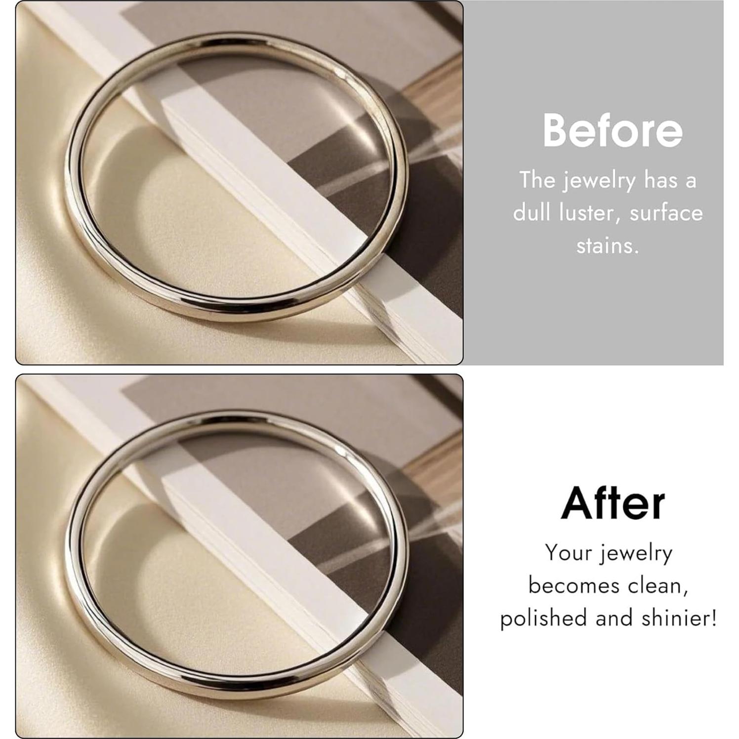 Paños de Limpieza de Joyería TUNQISM - 3 Pcs Doble Cara 20x10 cm