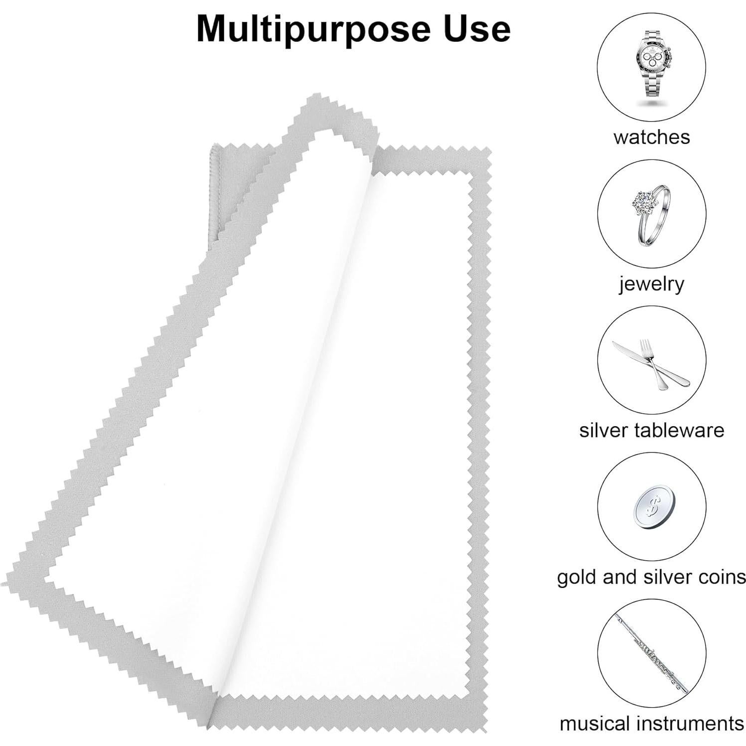 Paños de Limpieza de Joyería TUNQISM - 3 Pcs Doble Cara 20x10 cm