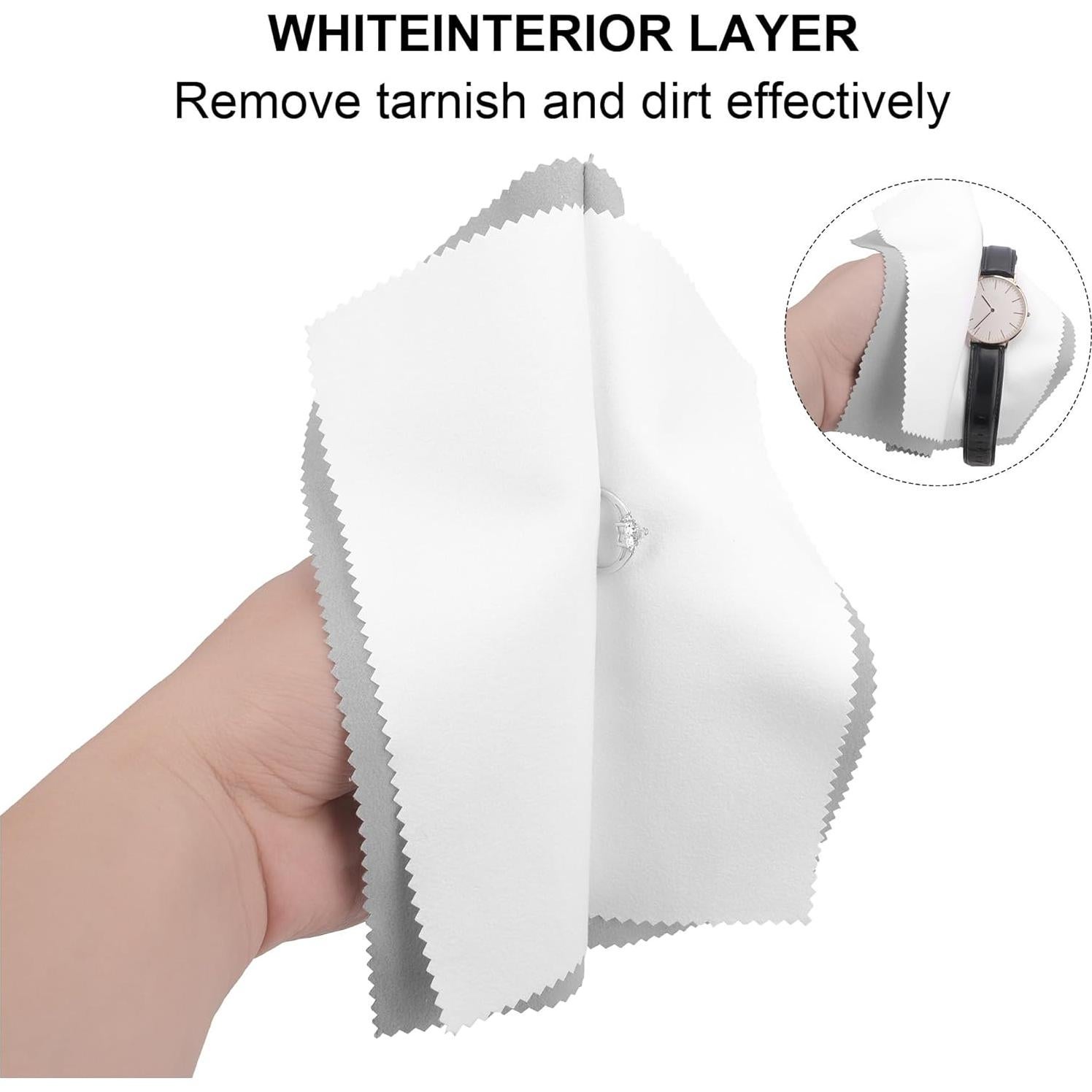 Paños de Limpieza de Joyería TUNQISM - 3 Pcs Doble Cara 20x10 cm