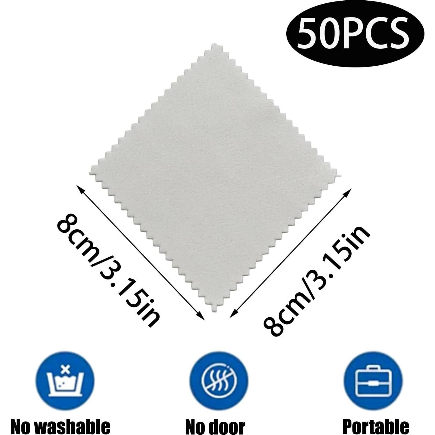 Paños de Limpieza de Joyería Wuyituart 50 Pcs 8x8 cm