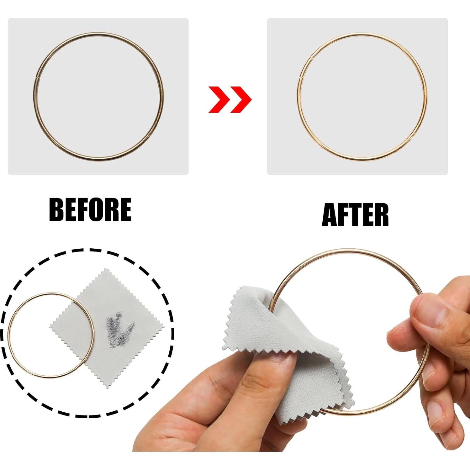 Paños de Limpieza de Joyería Wuyituart 50 Pcs 8x8 cm