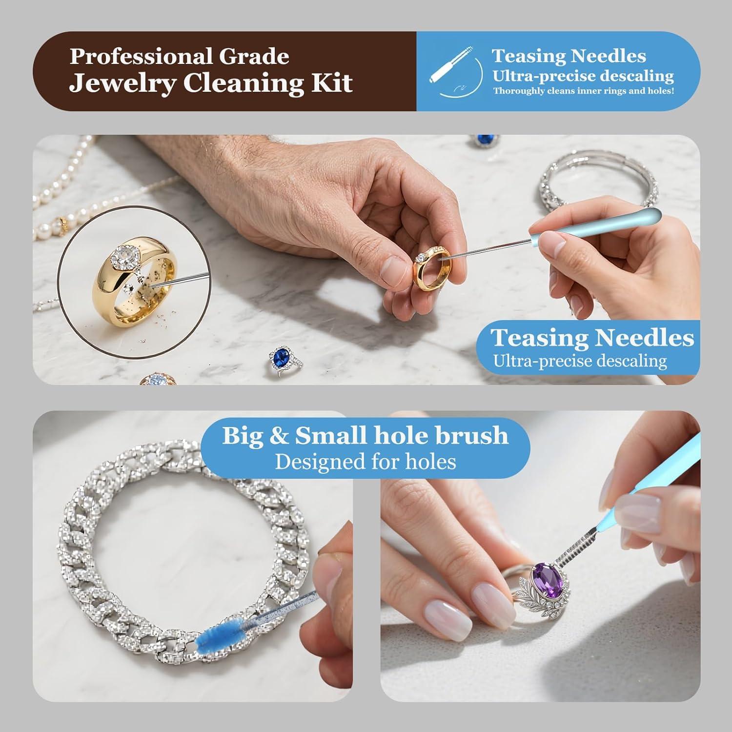 Kit de Limpieza de Joyería 20 Piezas - Cepillos y Paños