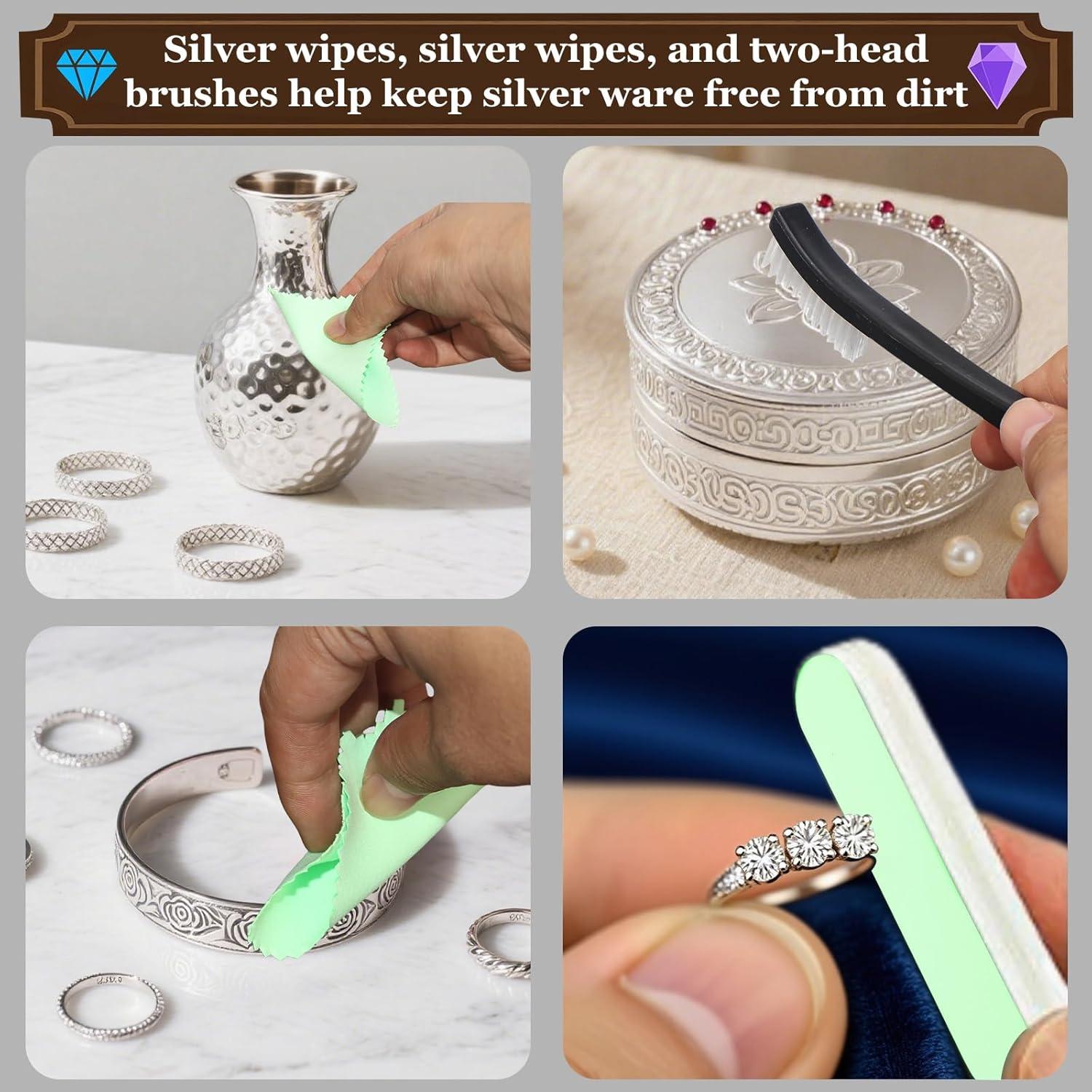 Kit de Limpieza de Joyería 20 Piezas - Cepillos y Paños