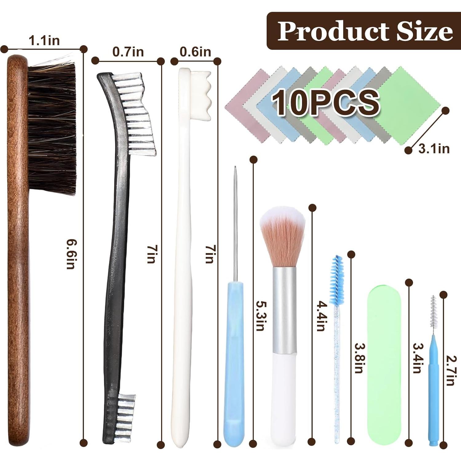 Kit de Limpieza de Joyería 20 Piezas - Cepillos y Paños