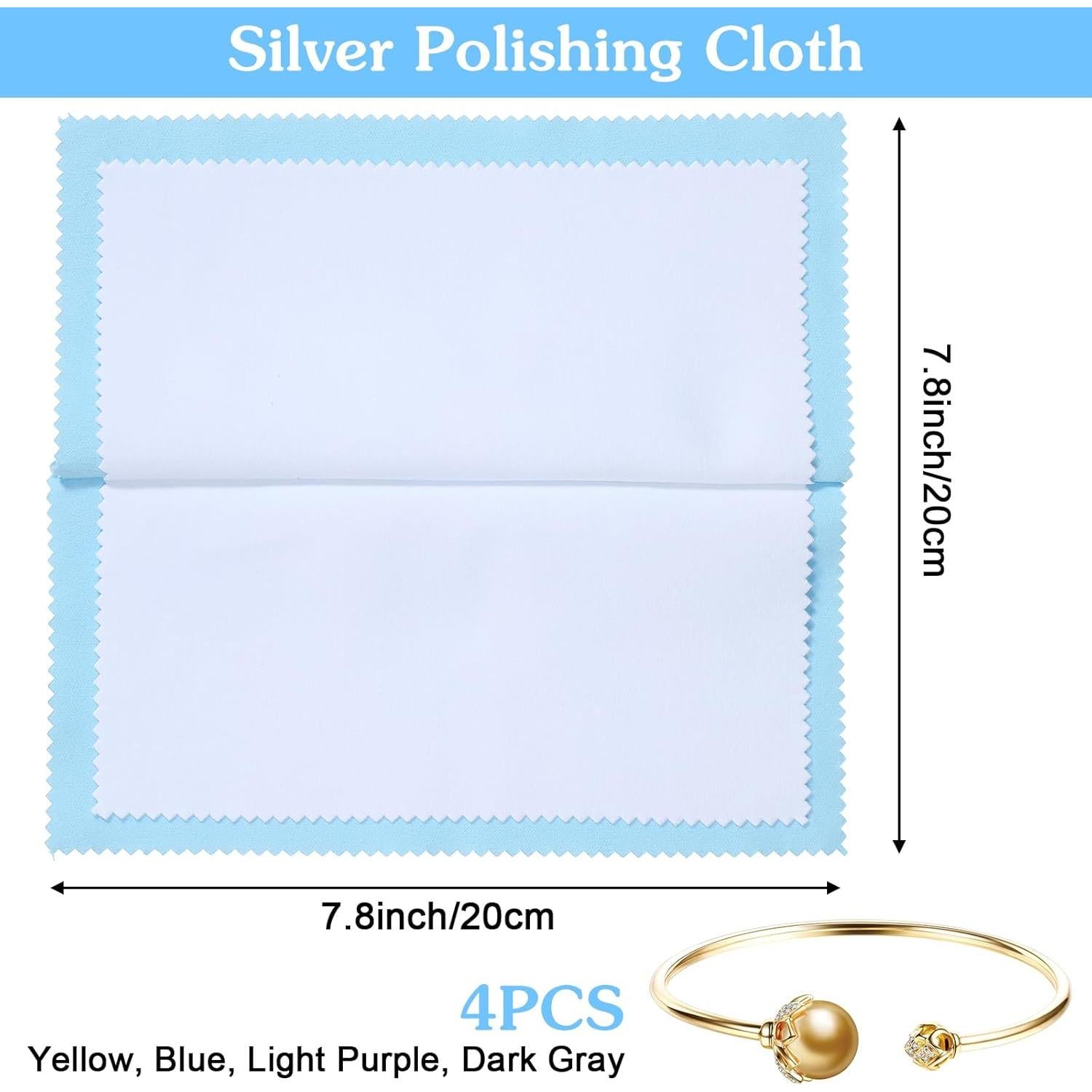 Paquete de 4 paños de pulido de joyas Quilax 20x20 cm