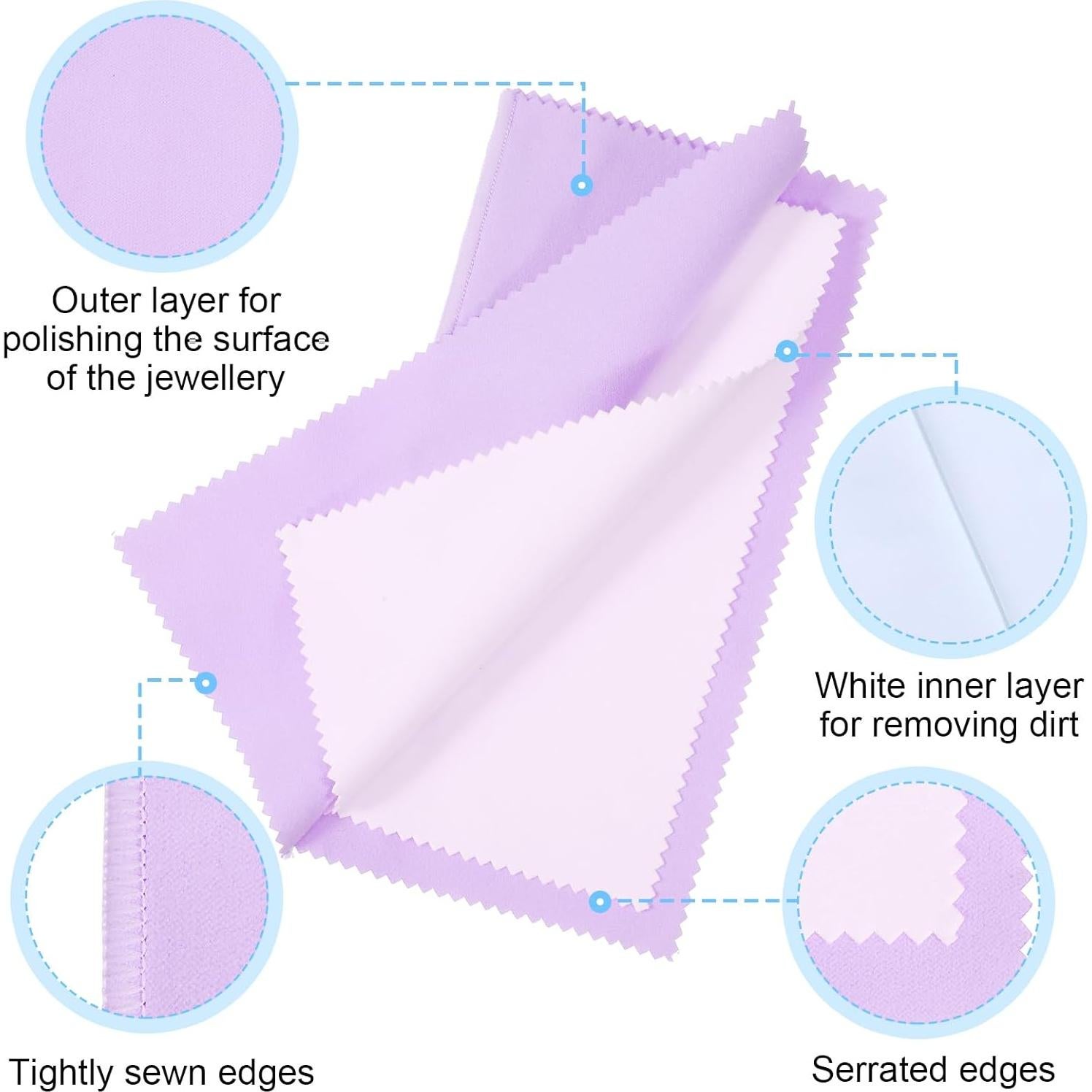 Paquete de 4 paños de pulido de joyas Quilax 20x20 cm