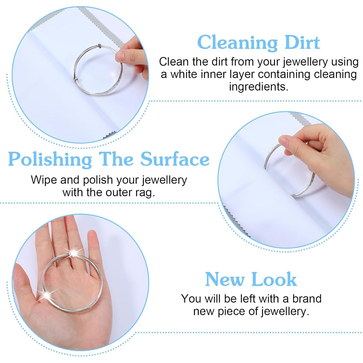 Paquete de 4 paños de pulido de joyas Quilax 20x20 cm