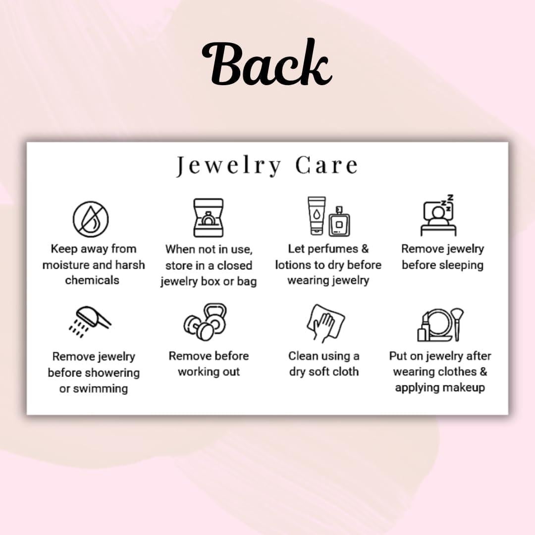 Tarjetas de Cuidado de Joyería LEES A.M. - Paquete de 50