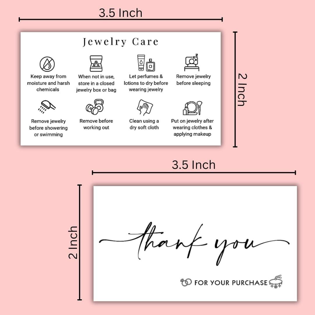 Tarjetas de Cuidado de Joyería LEES A.M. - Paquete de 50